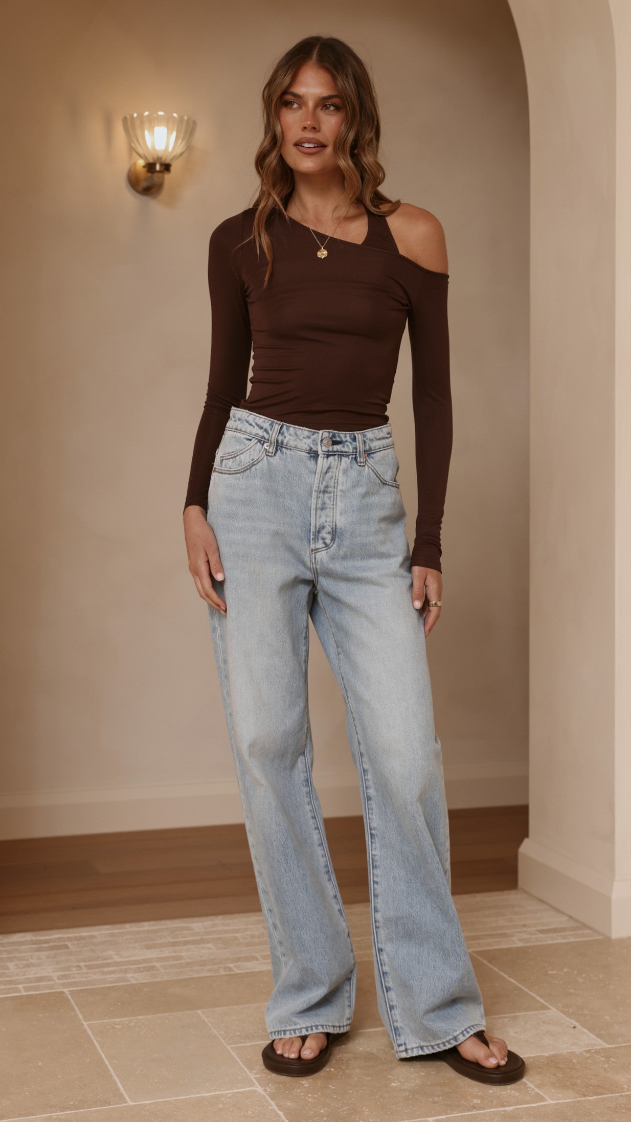 Romy Long Sleeve Top - Chocolate - Billy J