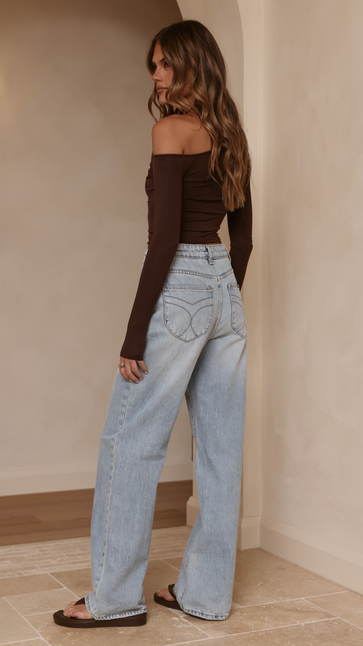 Romy Long Sleeve Top - Chocolate - Billy J