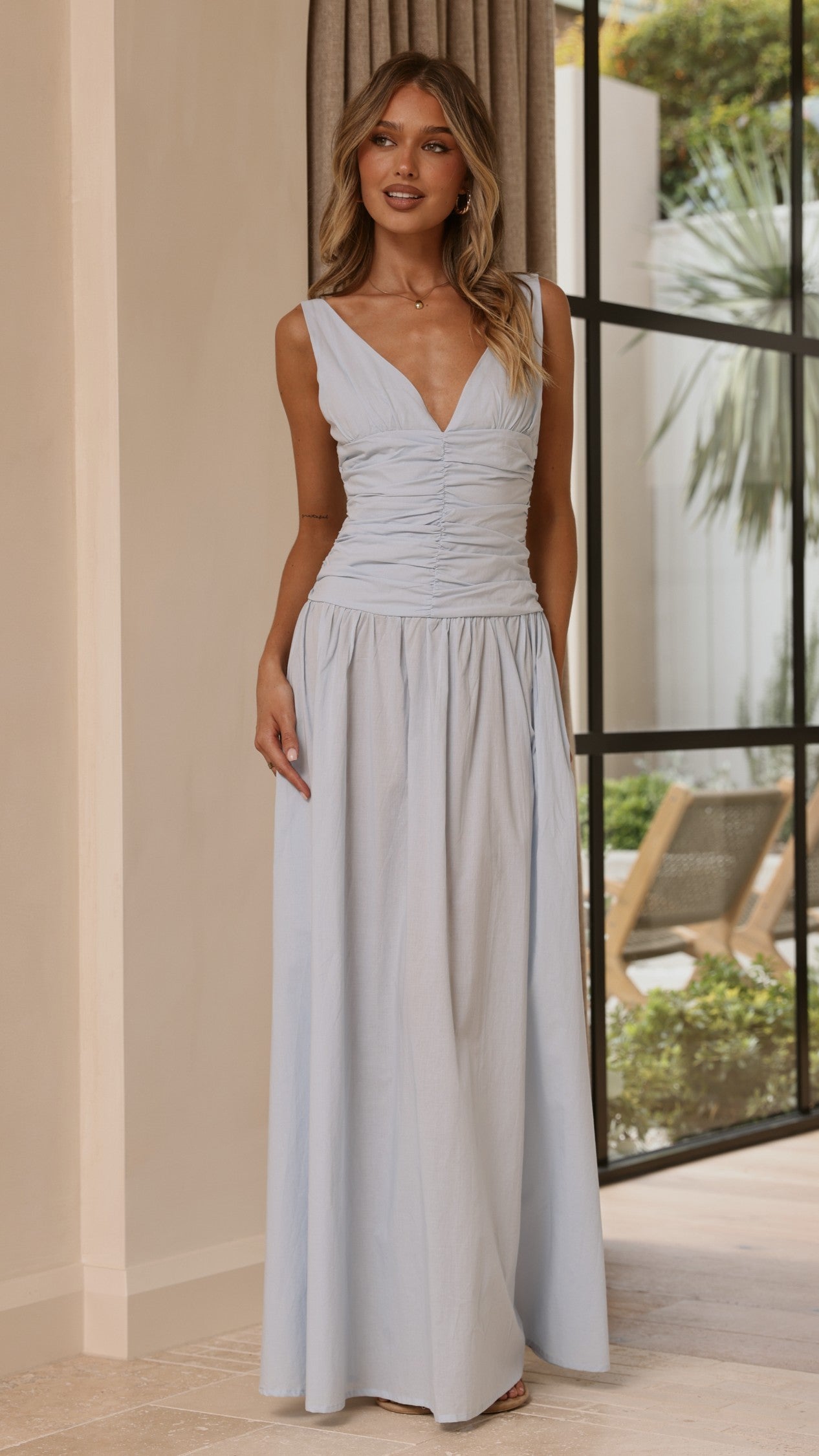 Sanya Maxi Dress - Blue - Billy J