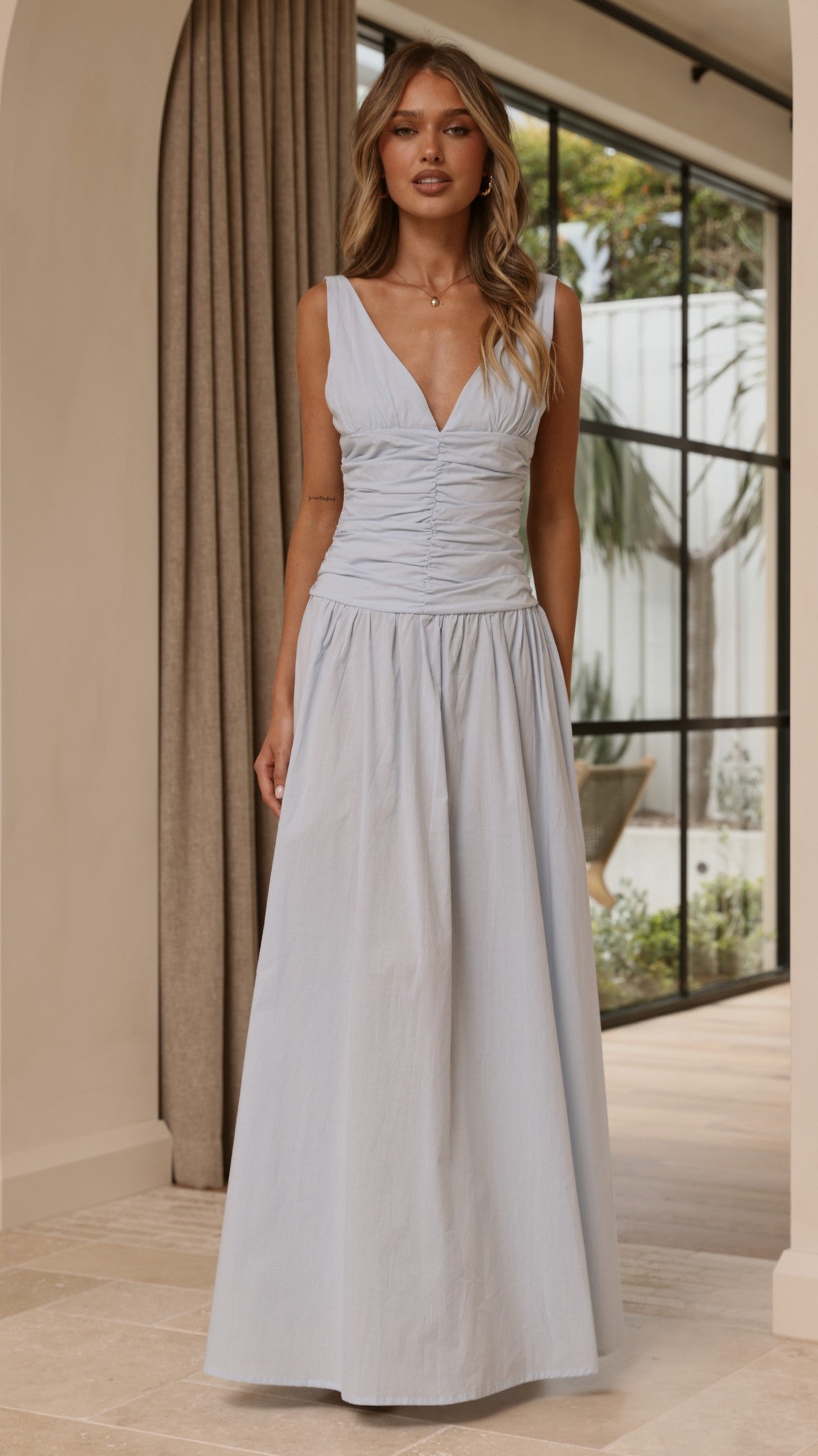 Sanya Maxi Dress - Blue - Billy J