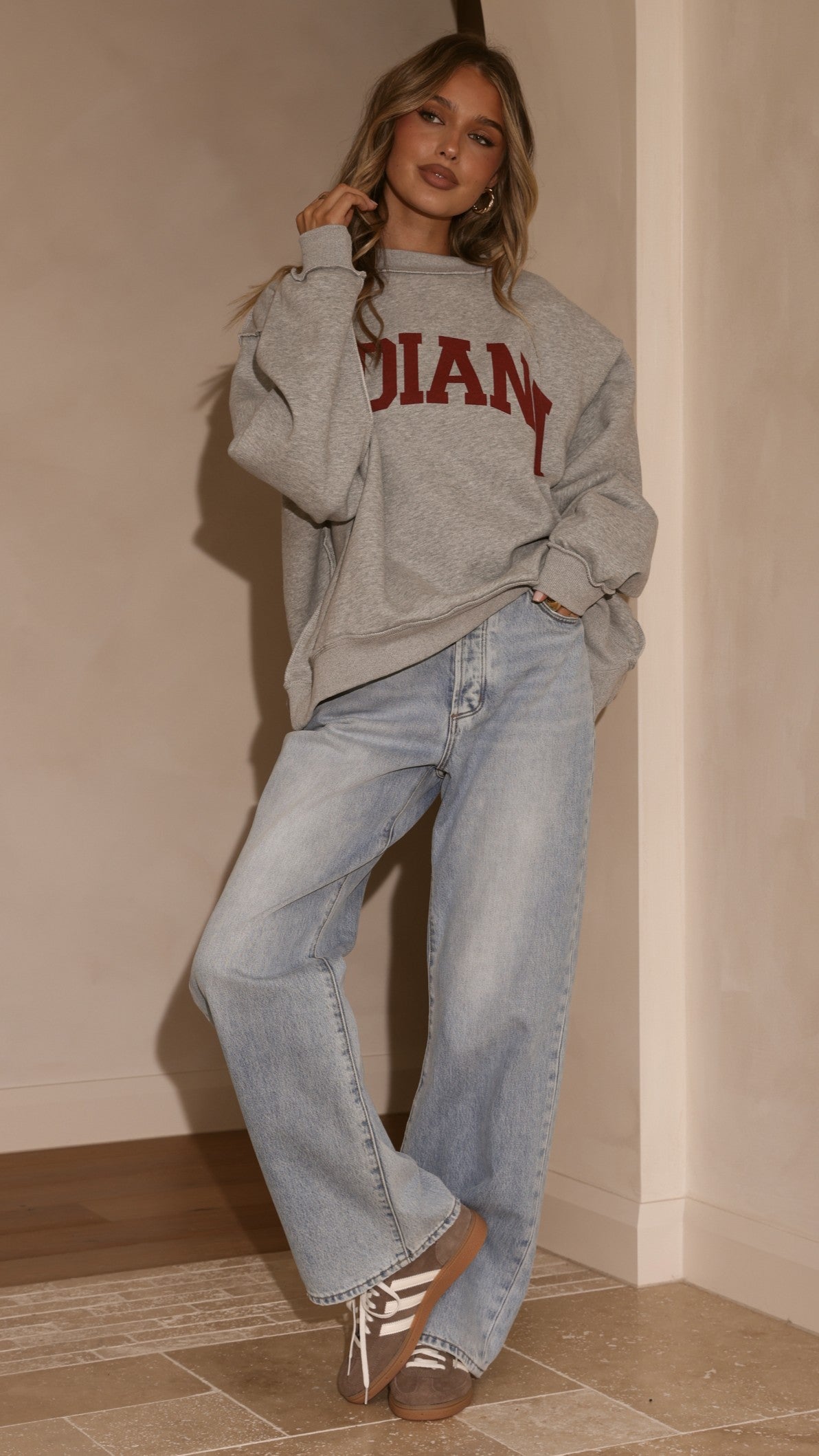 Indiana Crewneck Sweater - Grey - Billy J