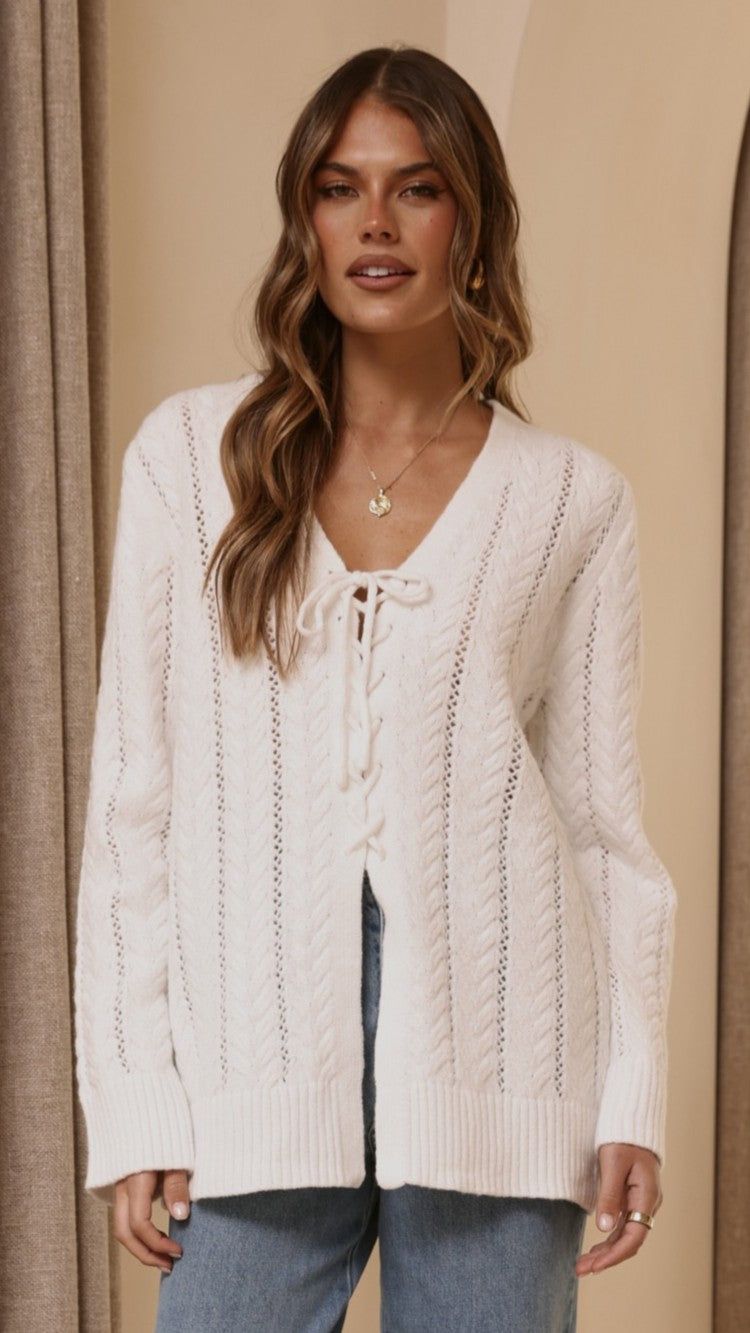 Georgia Knit Top - White - Billy J