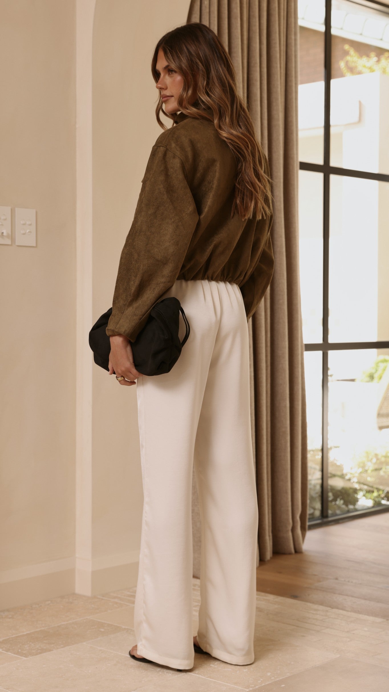Josh Funnel Neck Jacket - Khaki - Billy J
