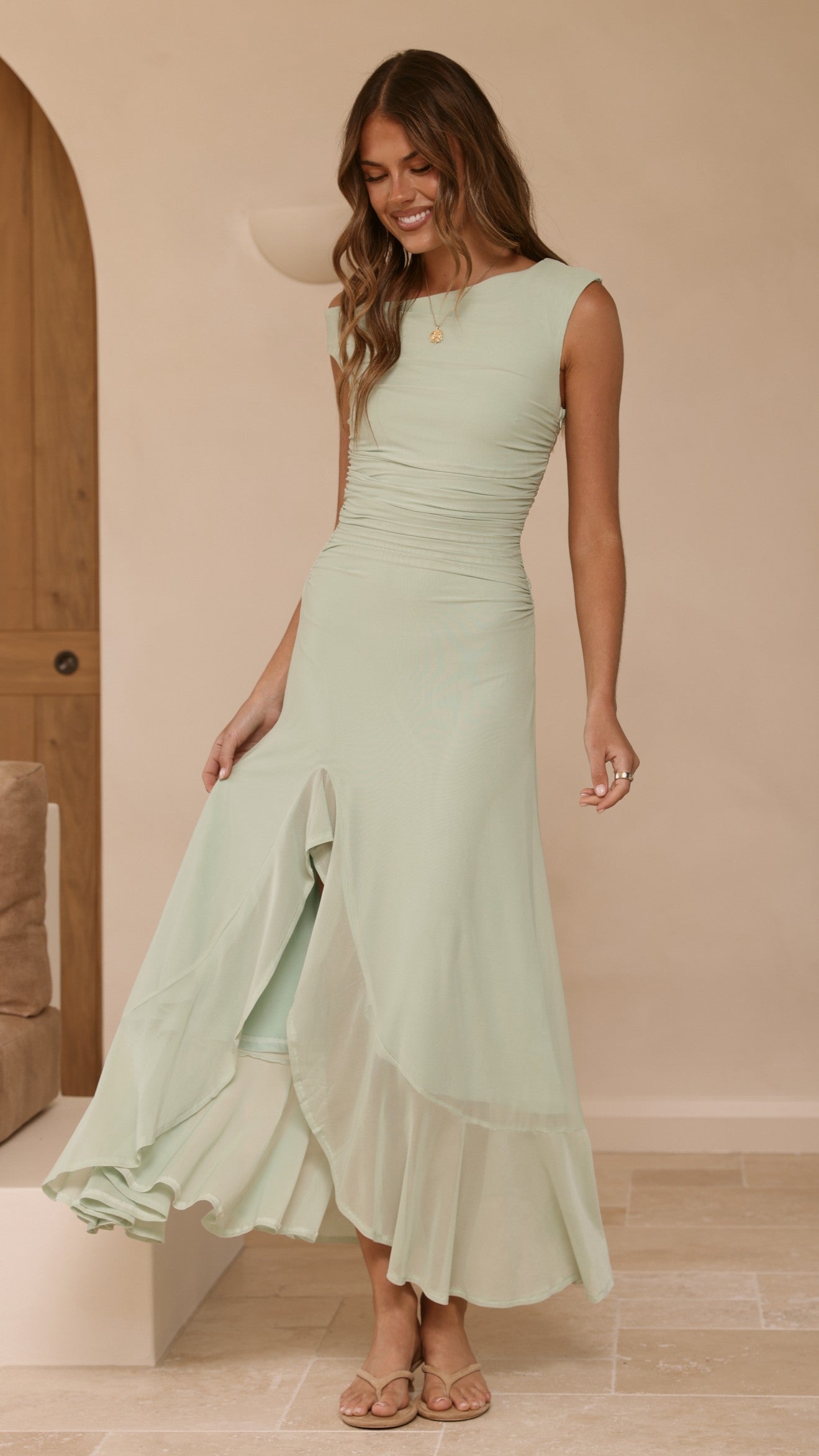Sareiah Maxi Dress - Sage - Billy J