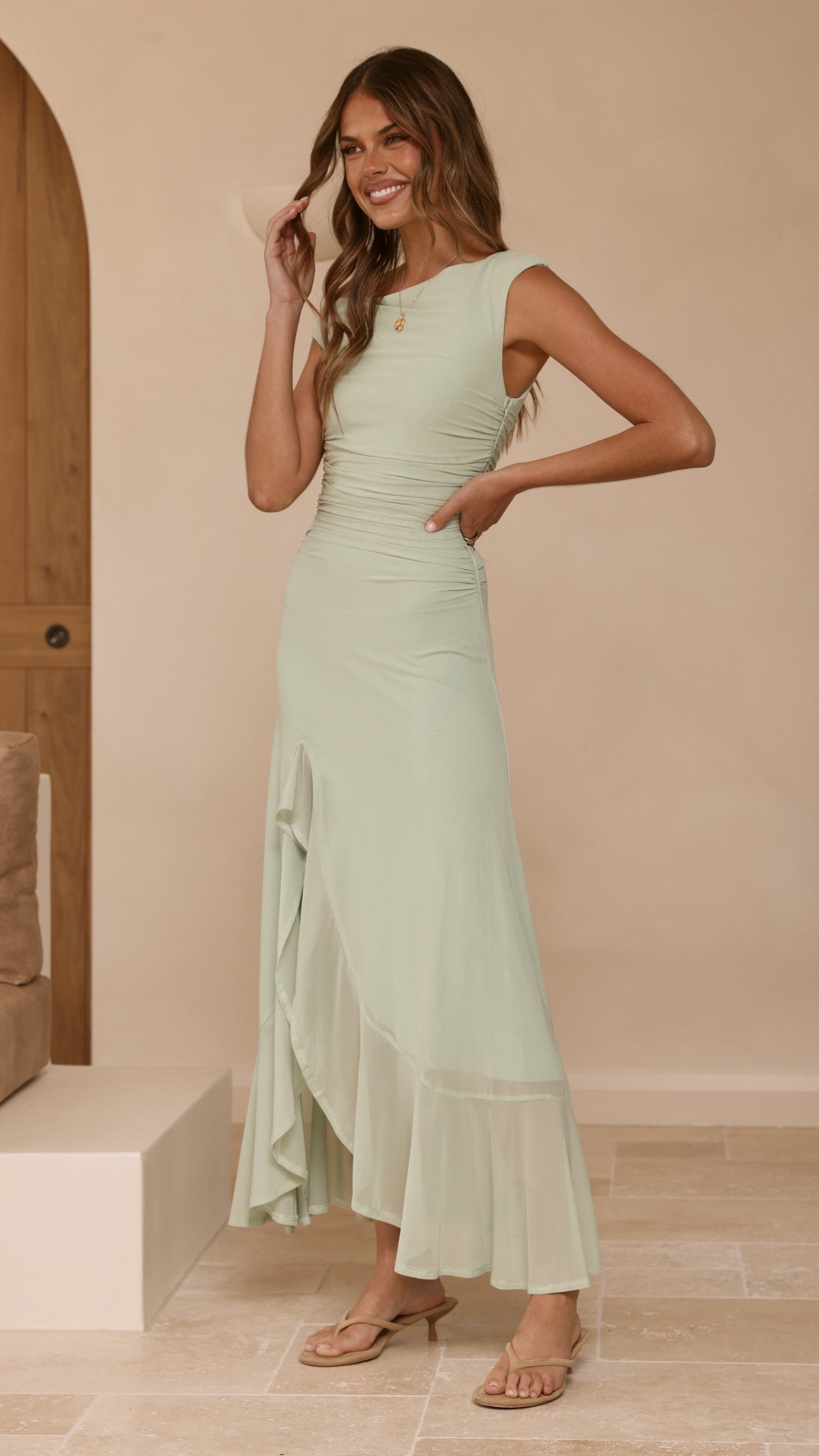 Sareiah Maxi Dress - Sage - Billy J