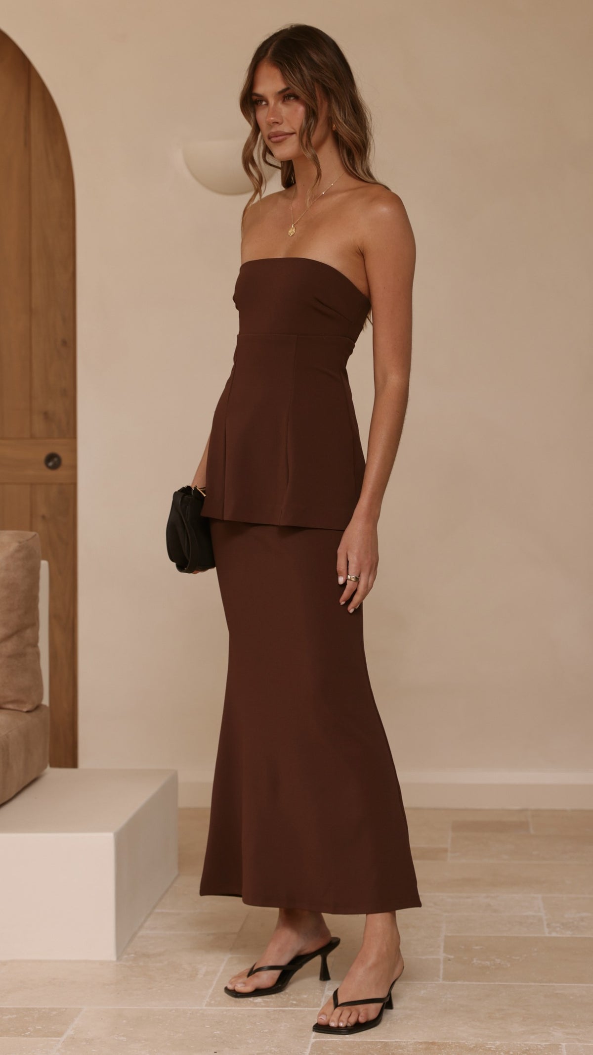 Aaliyah Maxi Dress - Chocolate - Billy J