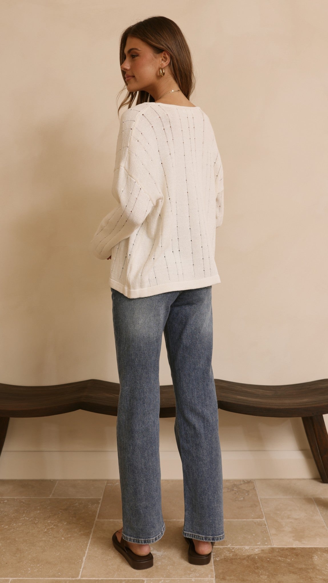 Mia Long Sleeve Top - Cream - Billy J