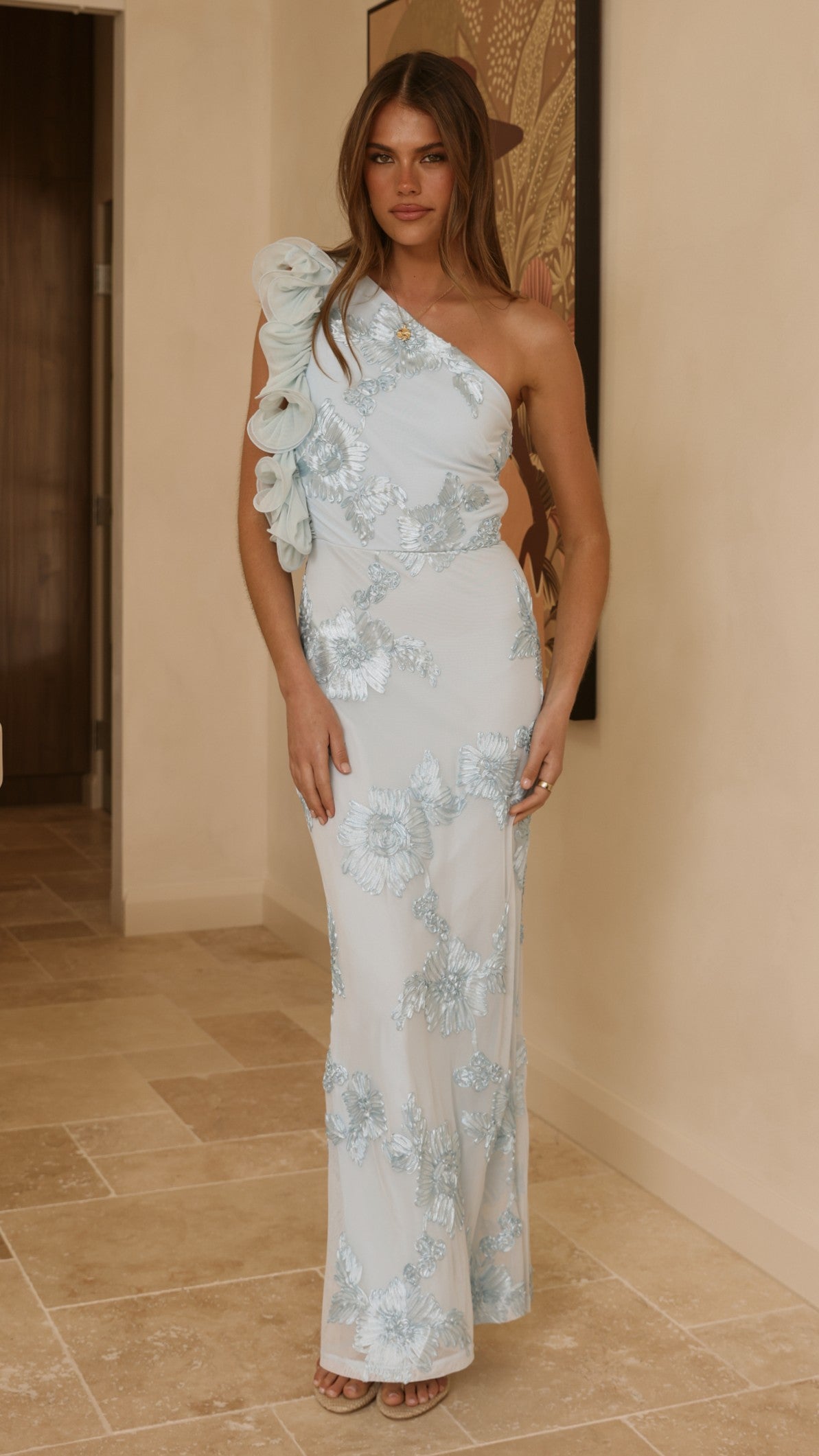 Darlee Maxi Dress - Baby Blue Floral - Billy J