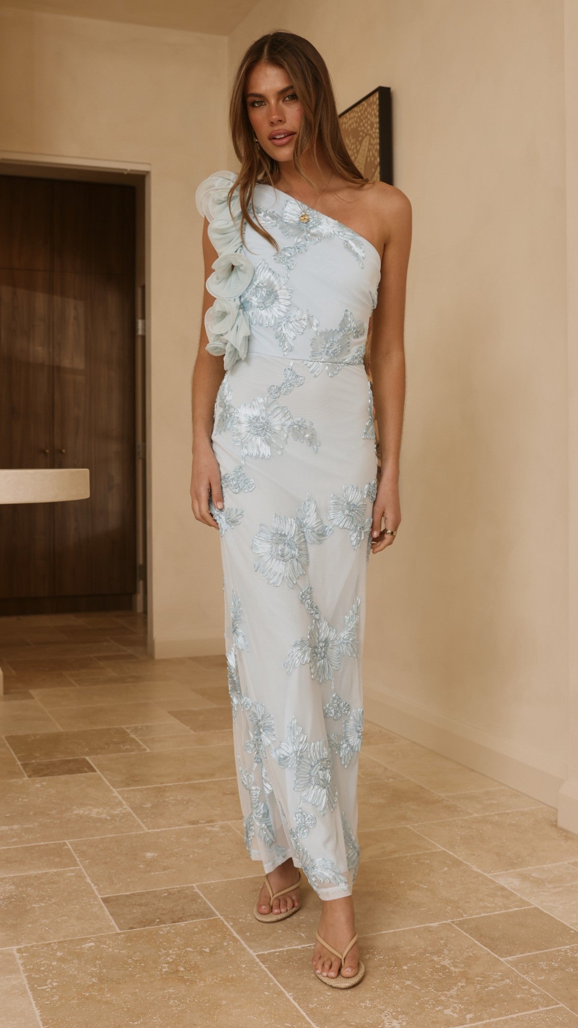 Darlee Maxi Dress - Baby Blue Floral - Billy J