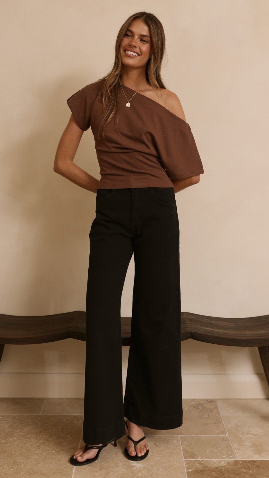 Zandra Wide Leg Jeans - Black - Billy J