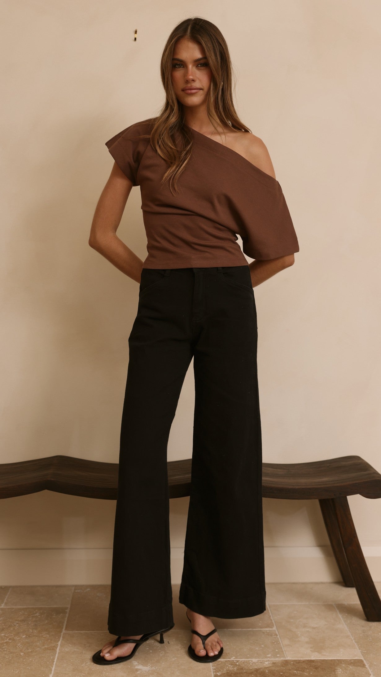 Zandra Wide Leg Jeans - Black - Billy J