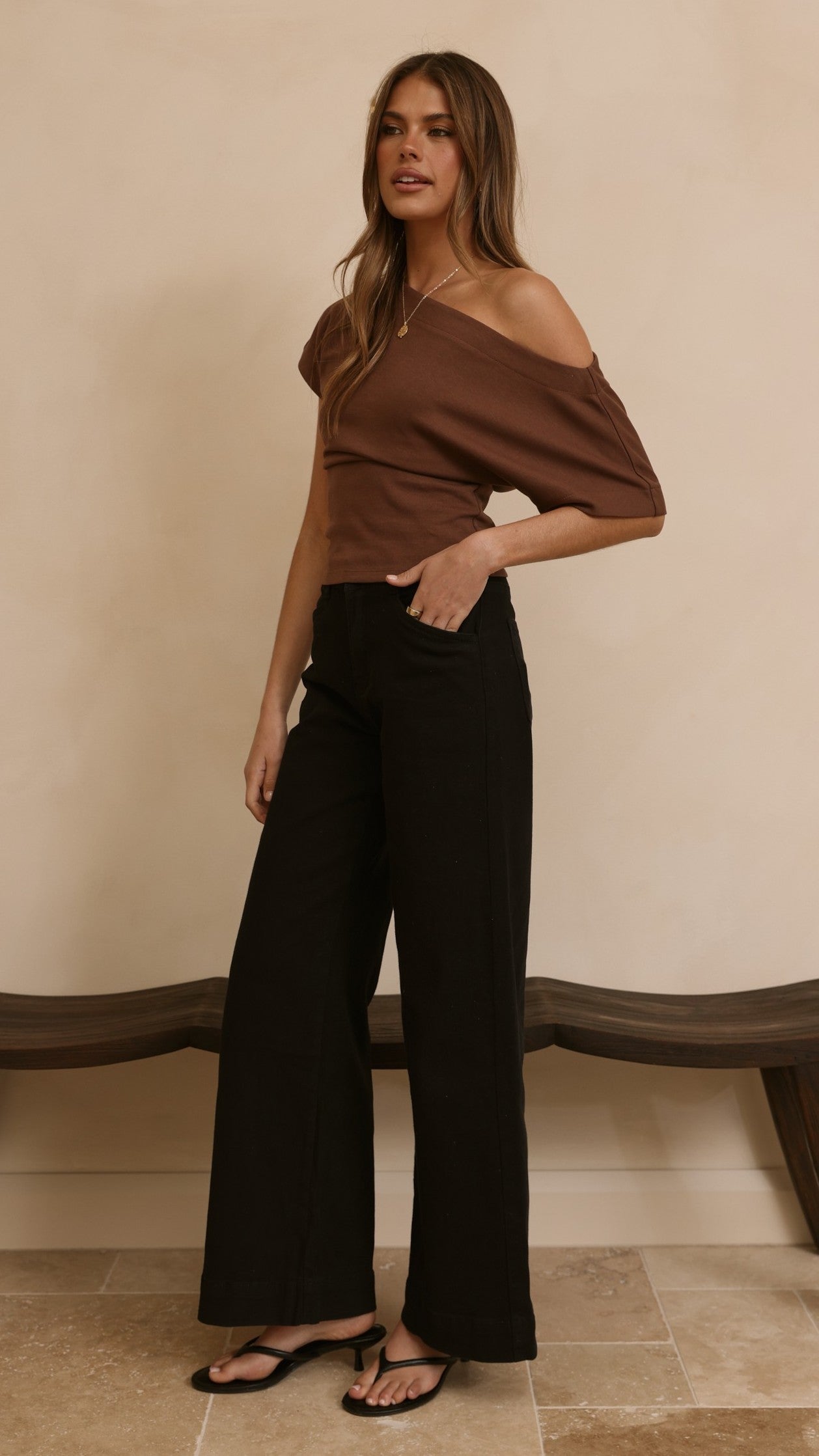 Zandra Wide Leg Jeans - Black - Billy J