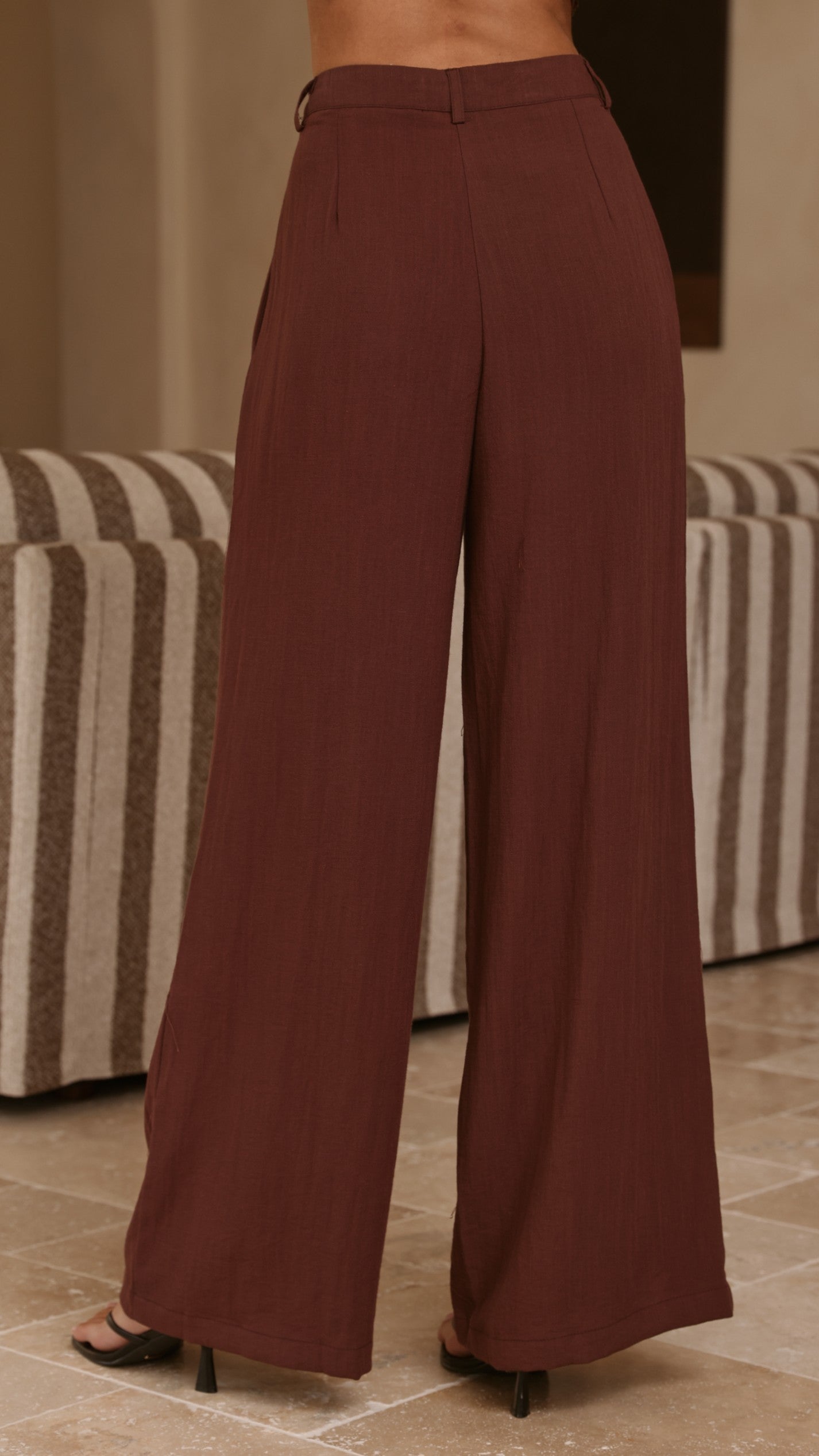 Leela One Shoulder Top and Pants Set - Brown - Billy J