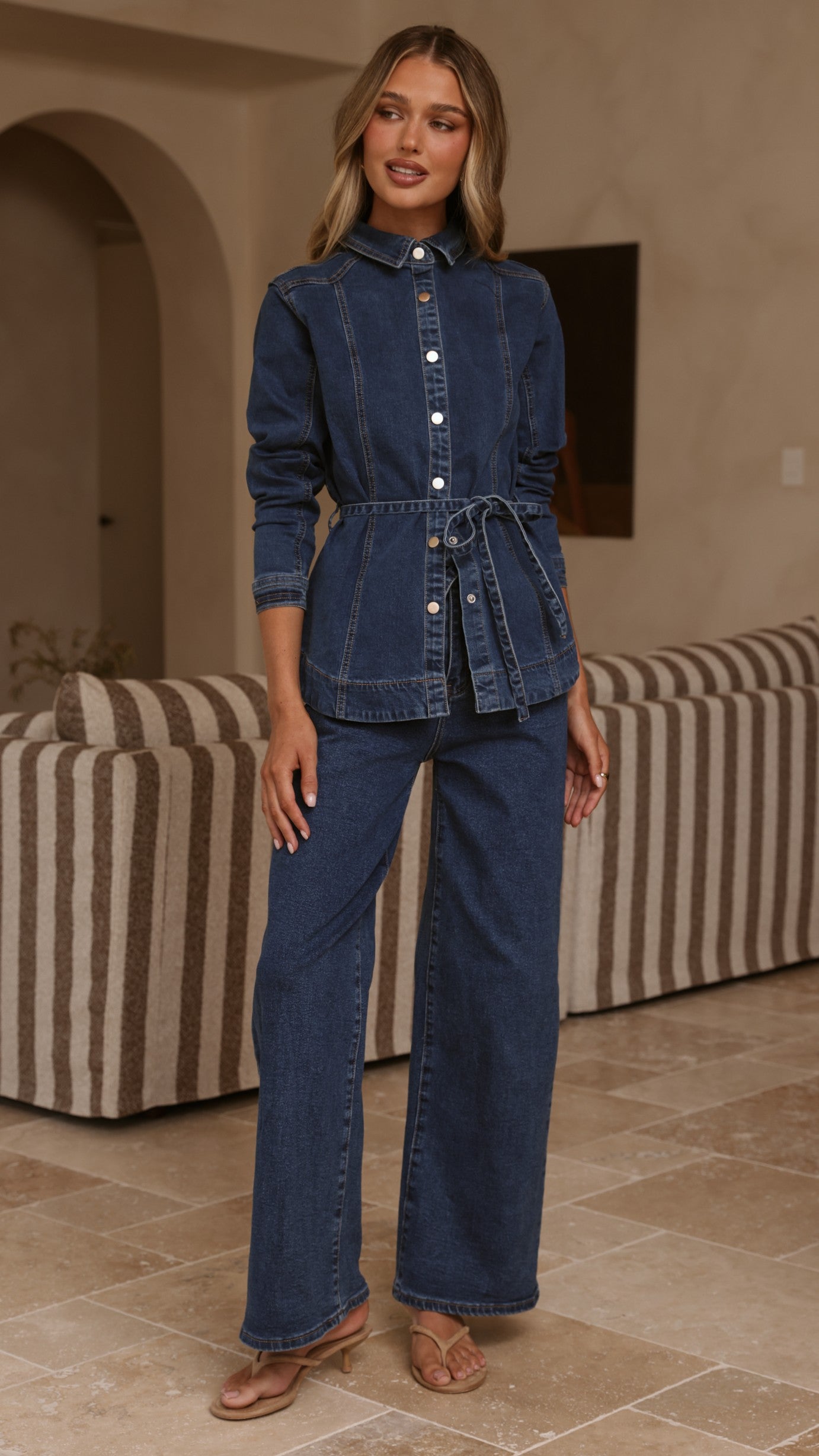 Selene Denim Jacket - Dark Denim - Billy J