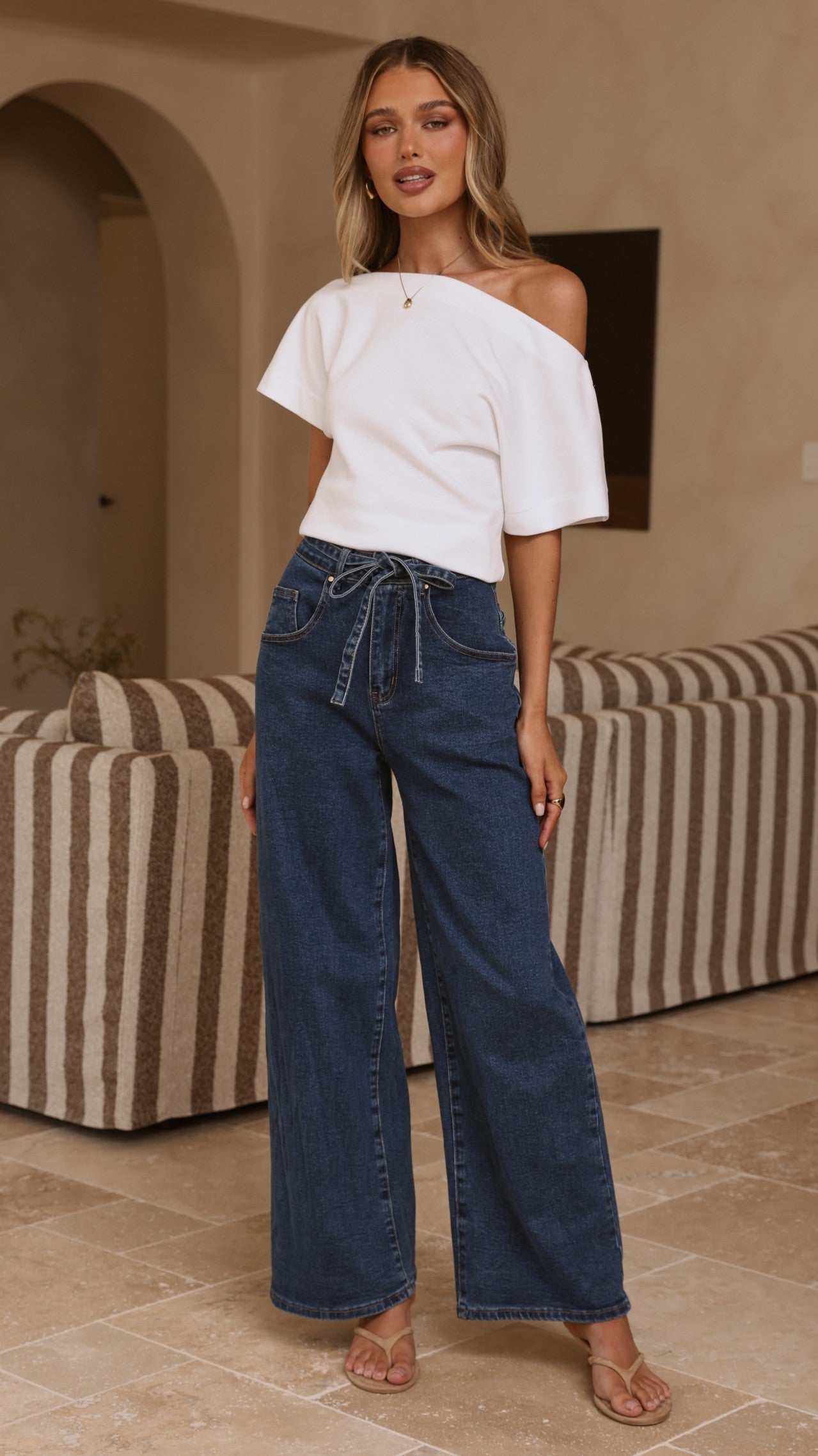 Nyra Wide Leg Jeans - Dark Denim - Billy J