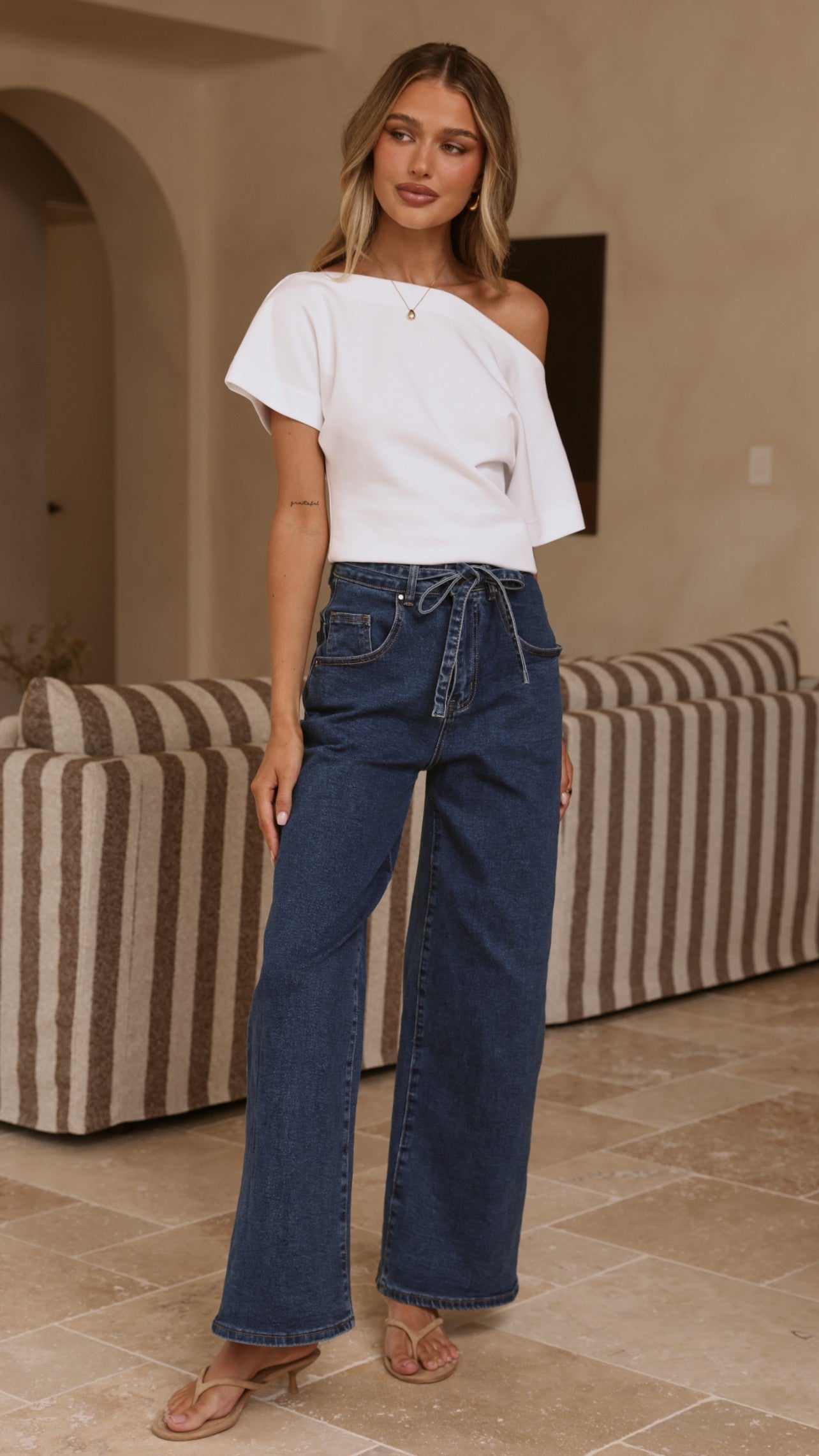 Nyra Wide Leg Jeans - Dark Denim - Billy J