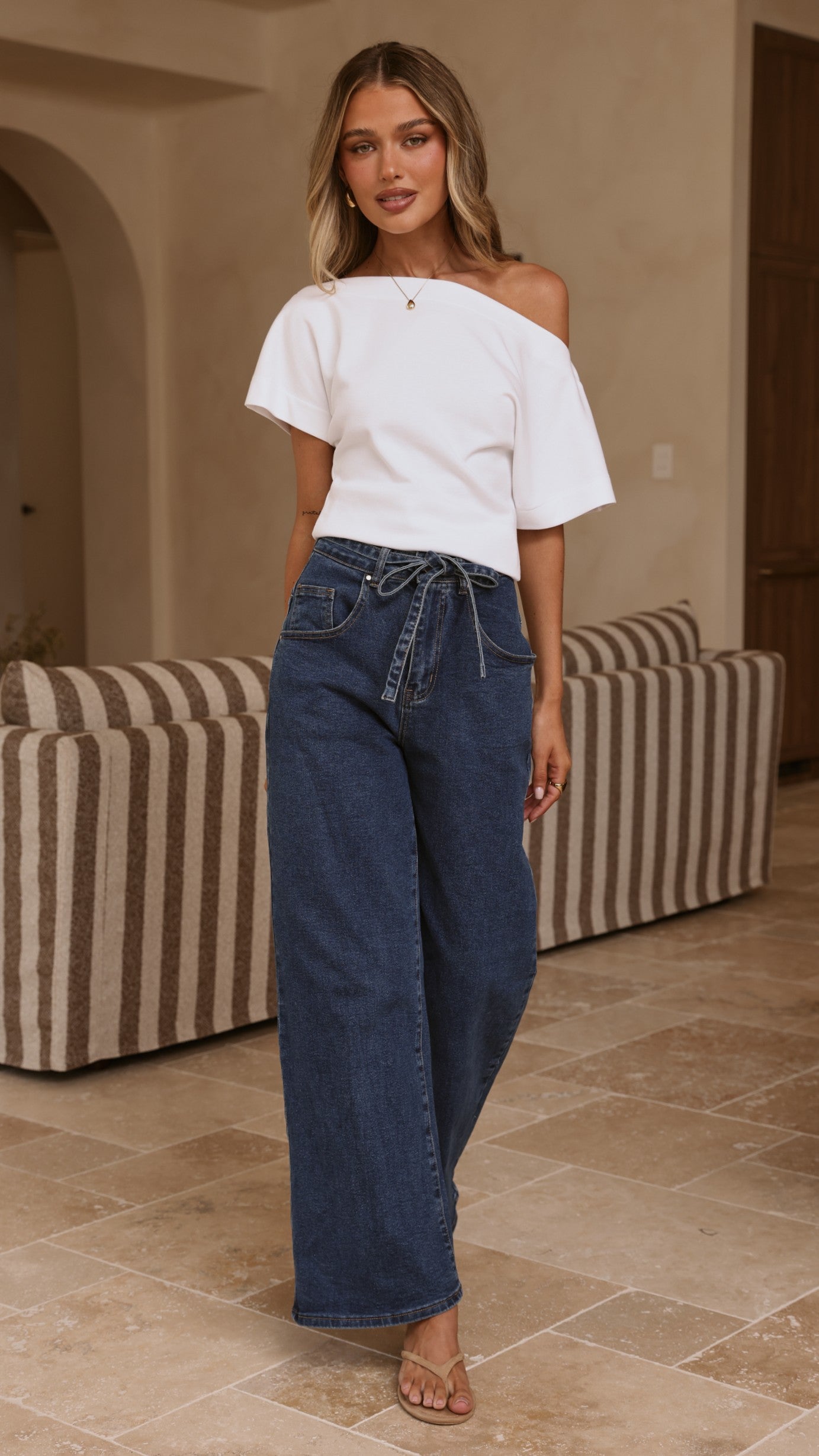 Nyra Wide Leg Jeans - Dark Denim - Billy J