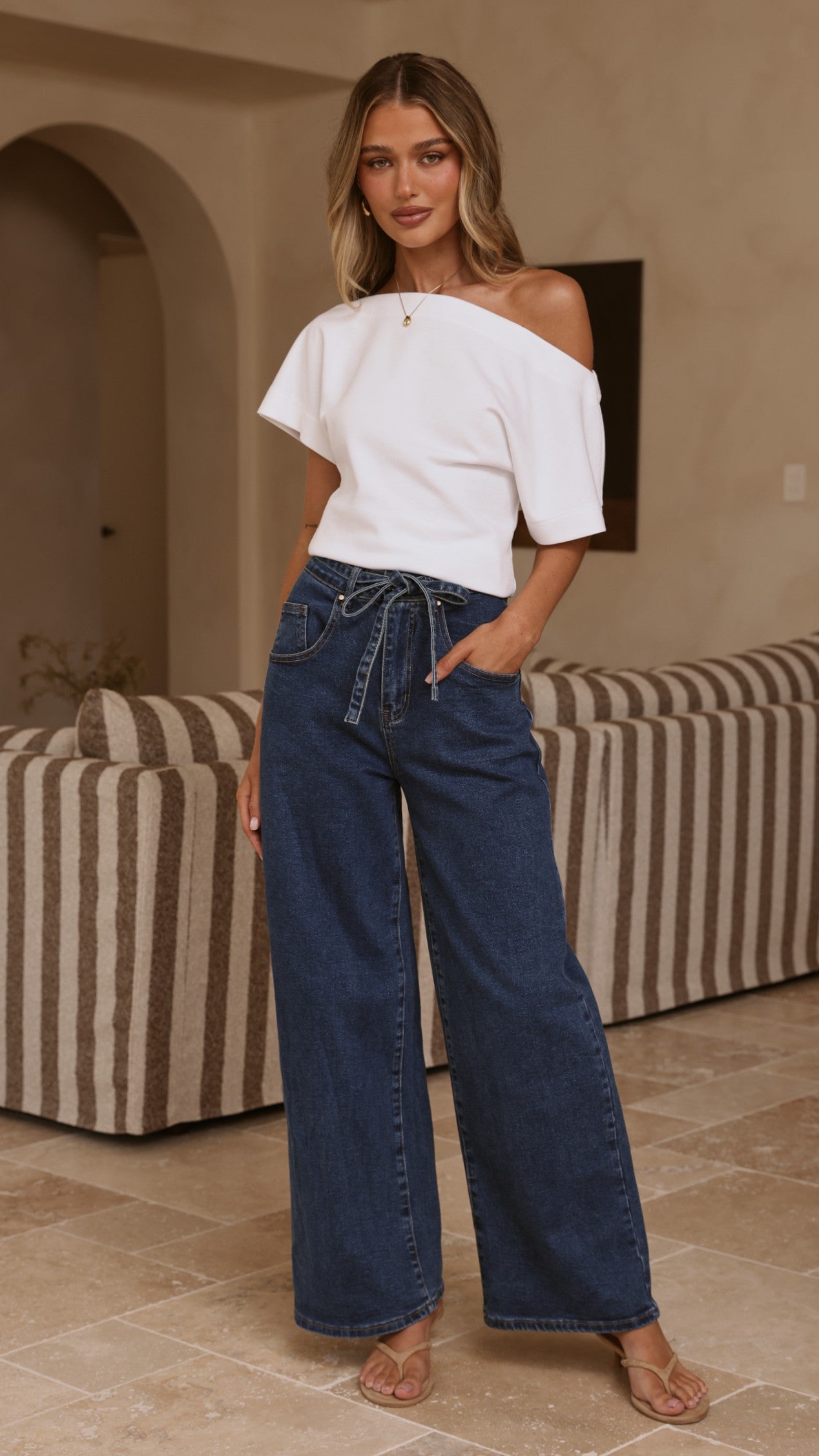Nyra Wide Leg Jeans - Dark Denim - Billy J