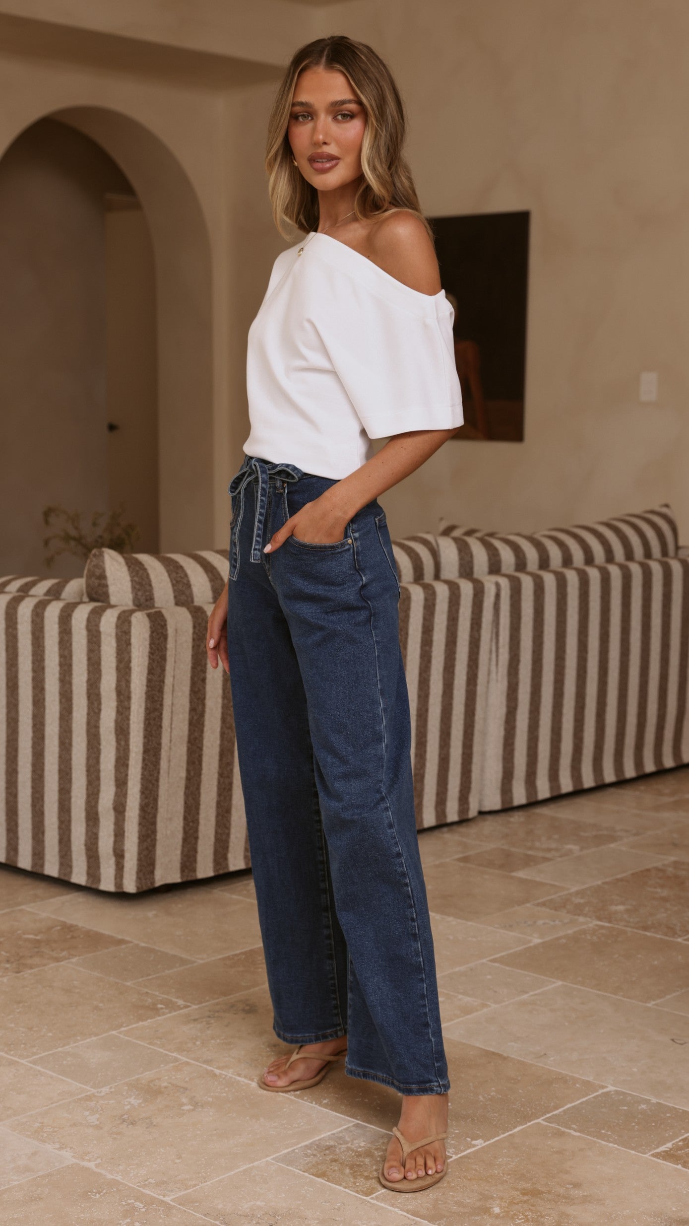 Nyra Wide Leg Jeans - Dark Denim - Billy J