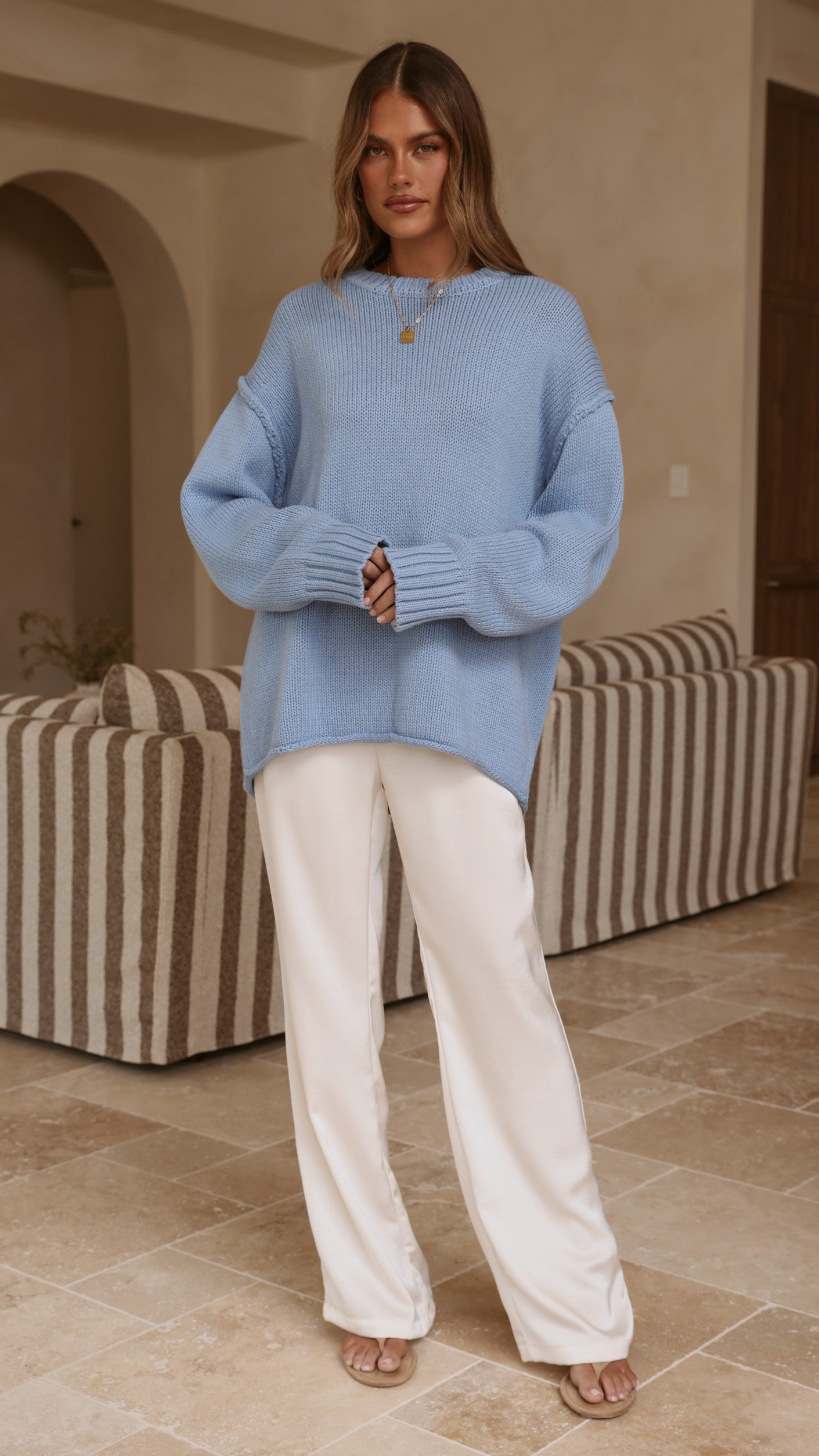Hayden Knit Jumper - Blue - Billy J