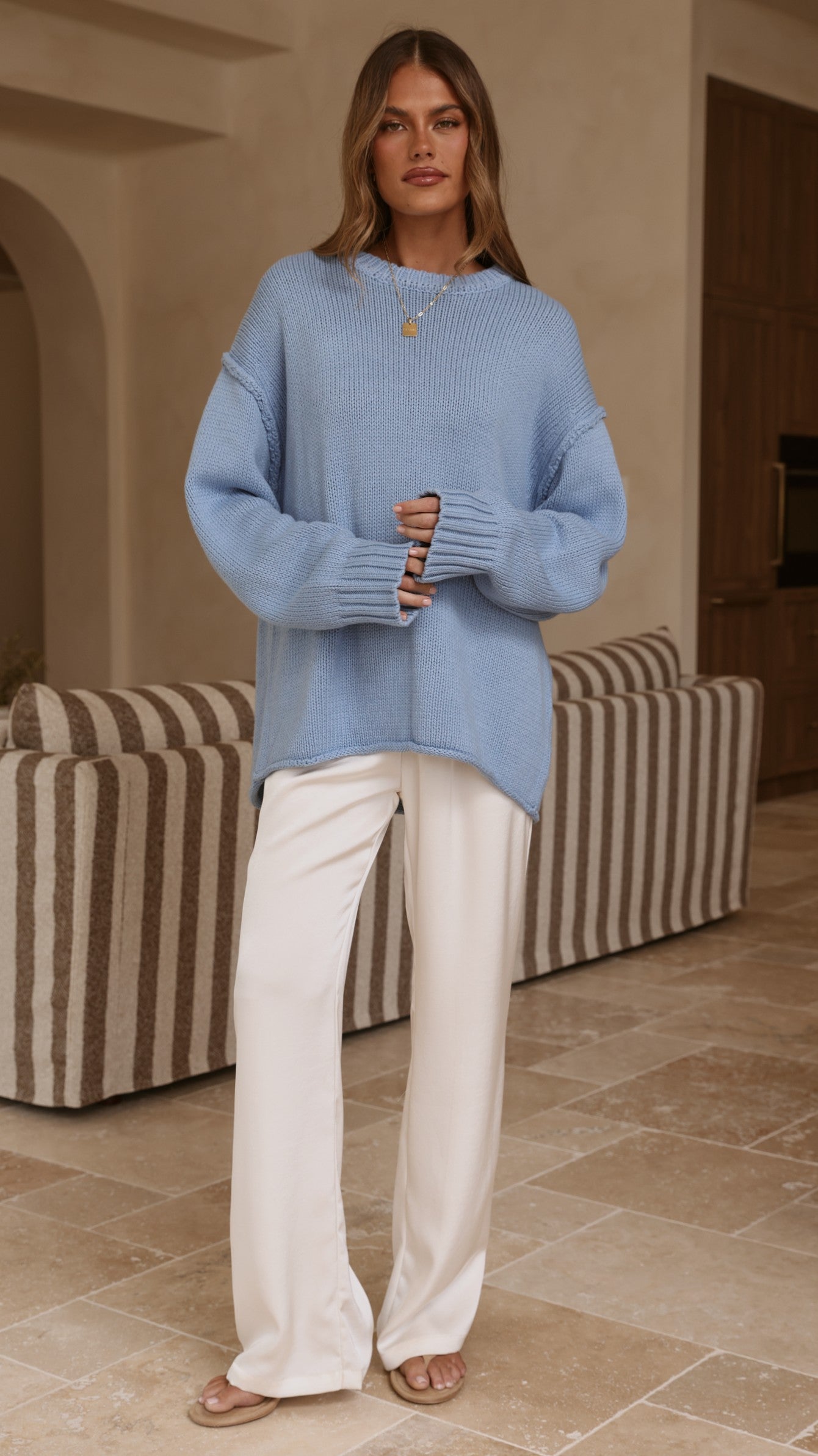 Hayden Knit Jumper - Blue - Billy J