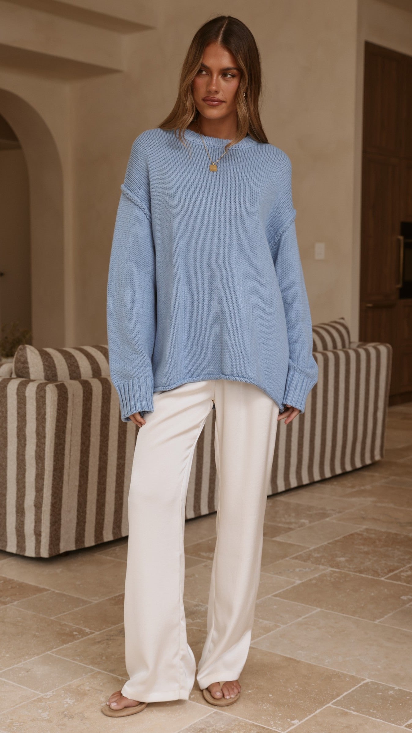 Hayden Knit Jumper - Blue - Billy J