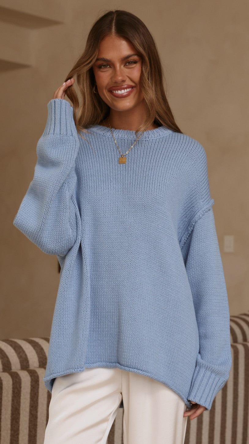 Hayden Knit Jumper - Blue - Billy J
