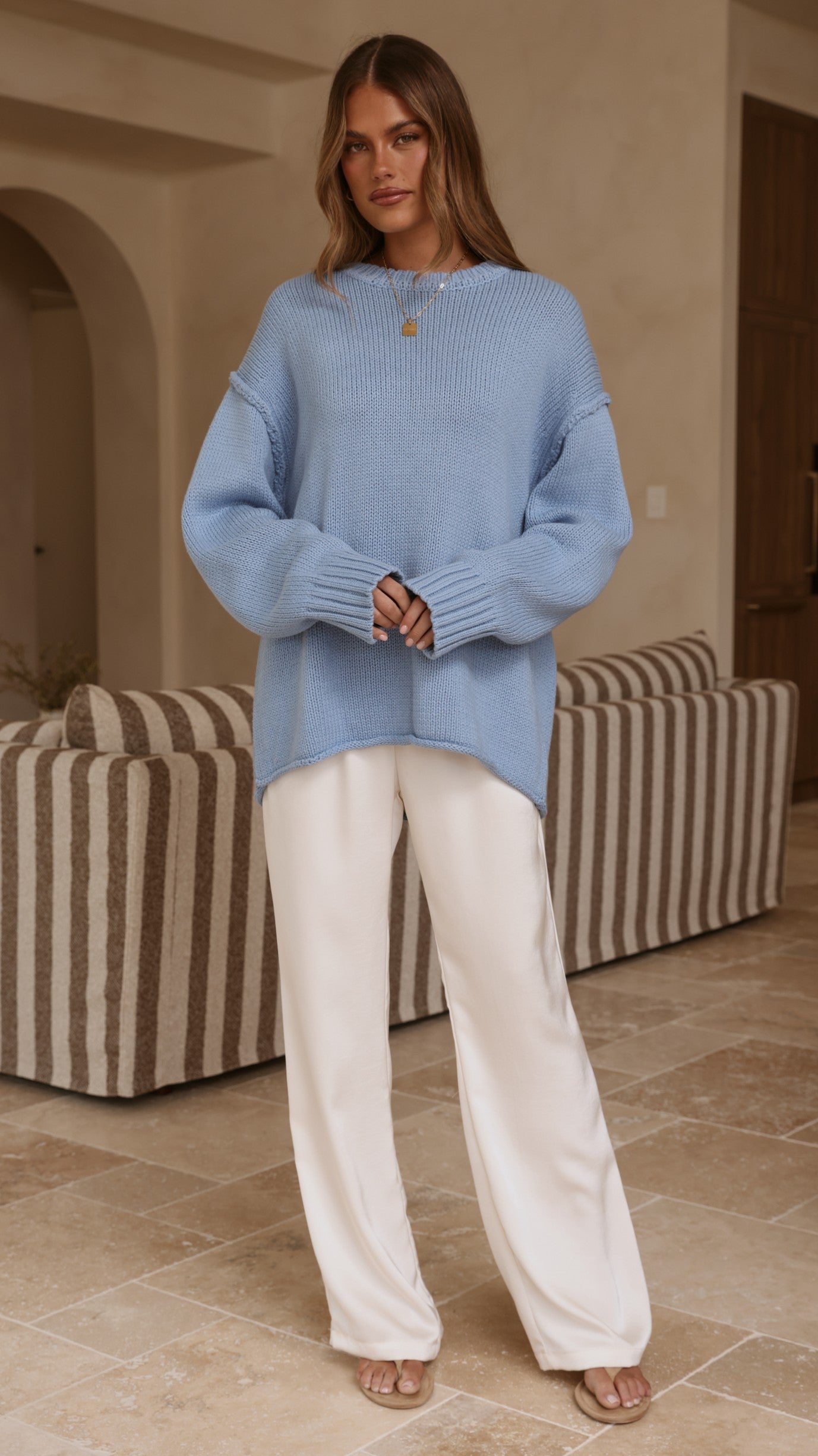 Hayden Knit Jumper - Blue - Billy J