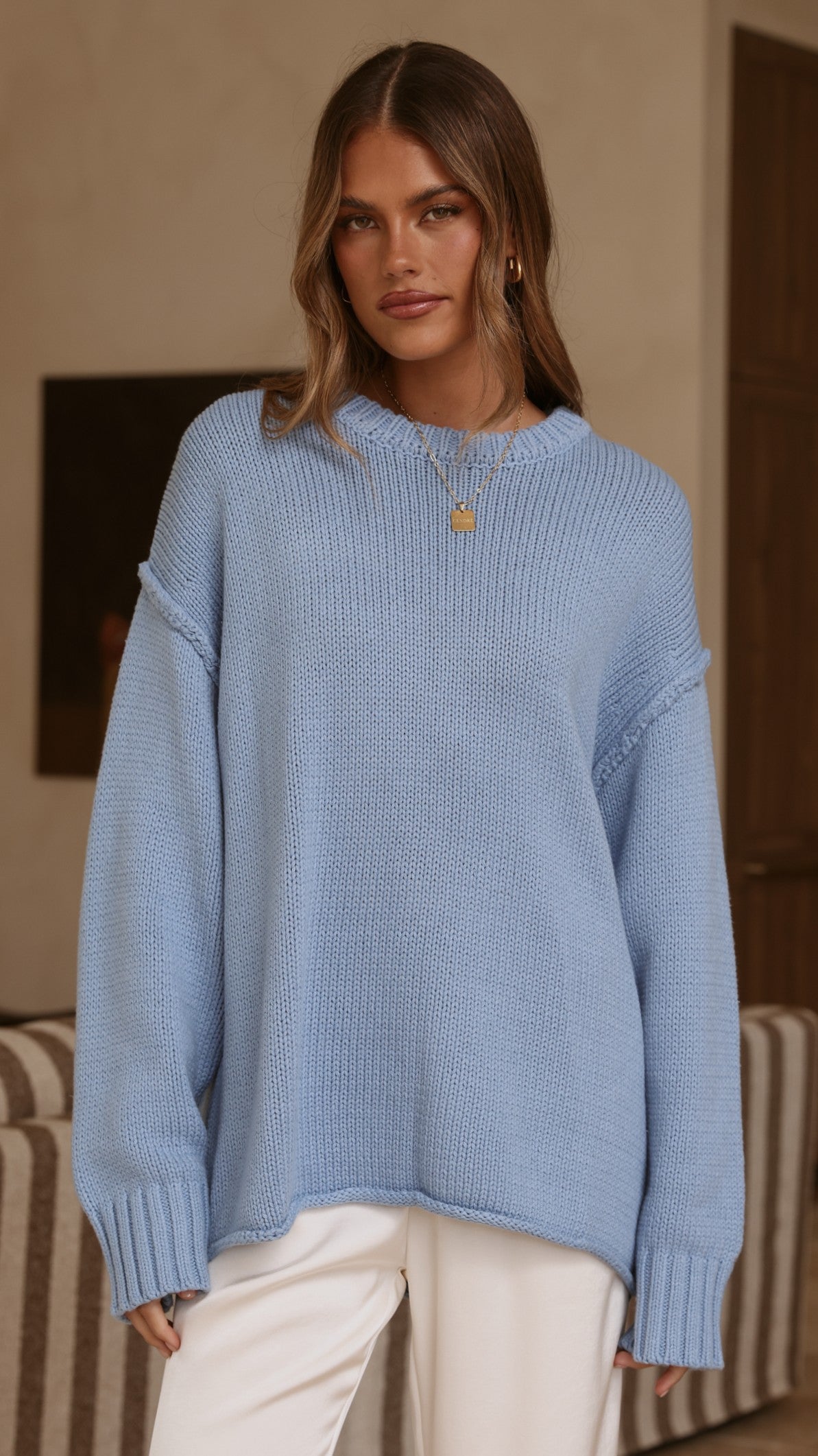 Hayden Knit Jumper - Blue - Billy J