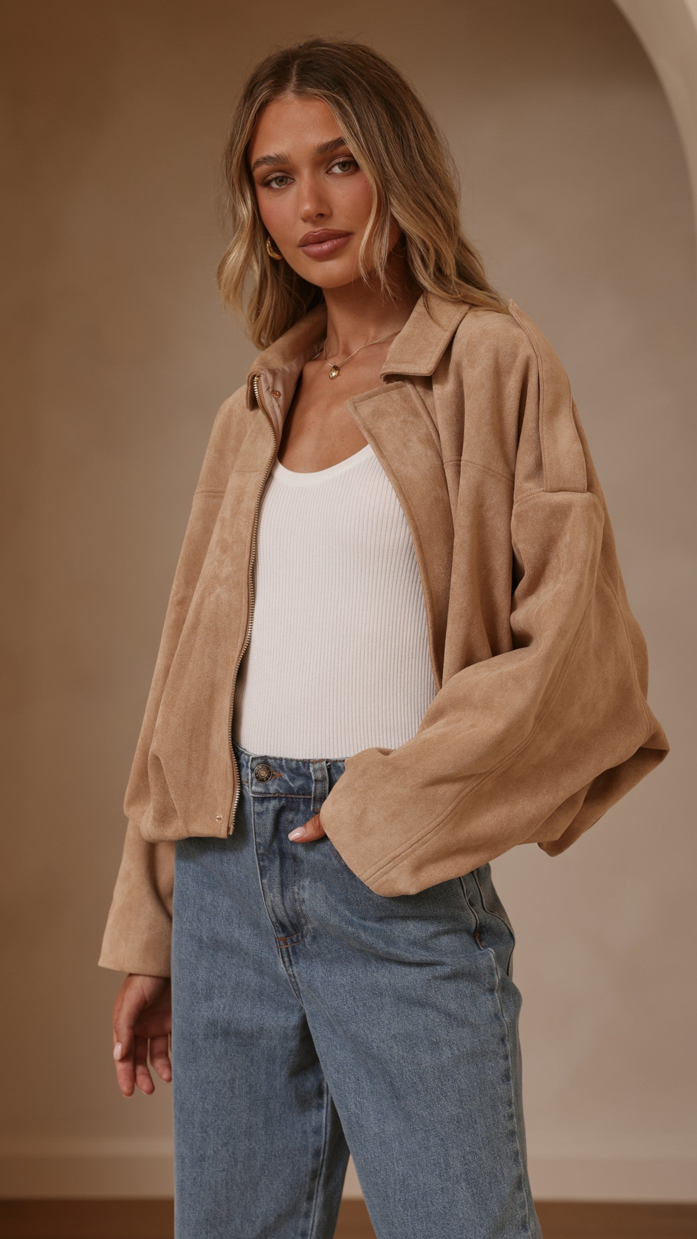 Leela Bomber Jacket - Camel - Billy J