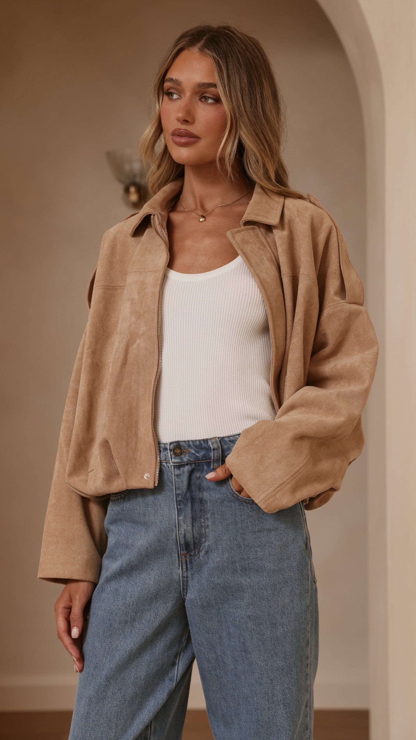 Leela Bomber Jacket - Camel - Billy J