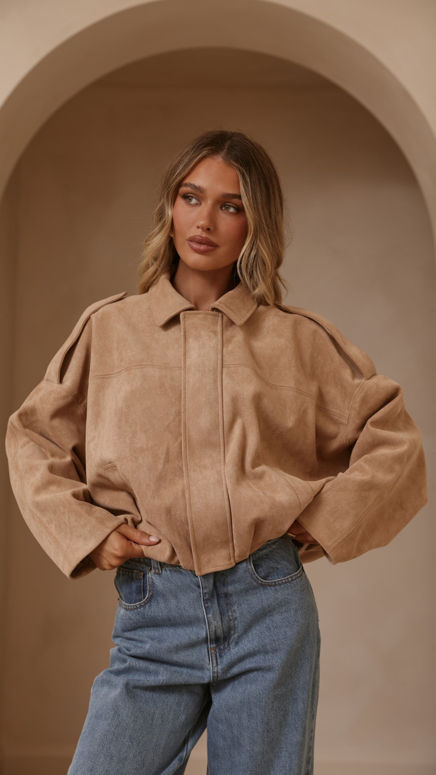 Leela Bomber Jacket - Camel - Billy J