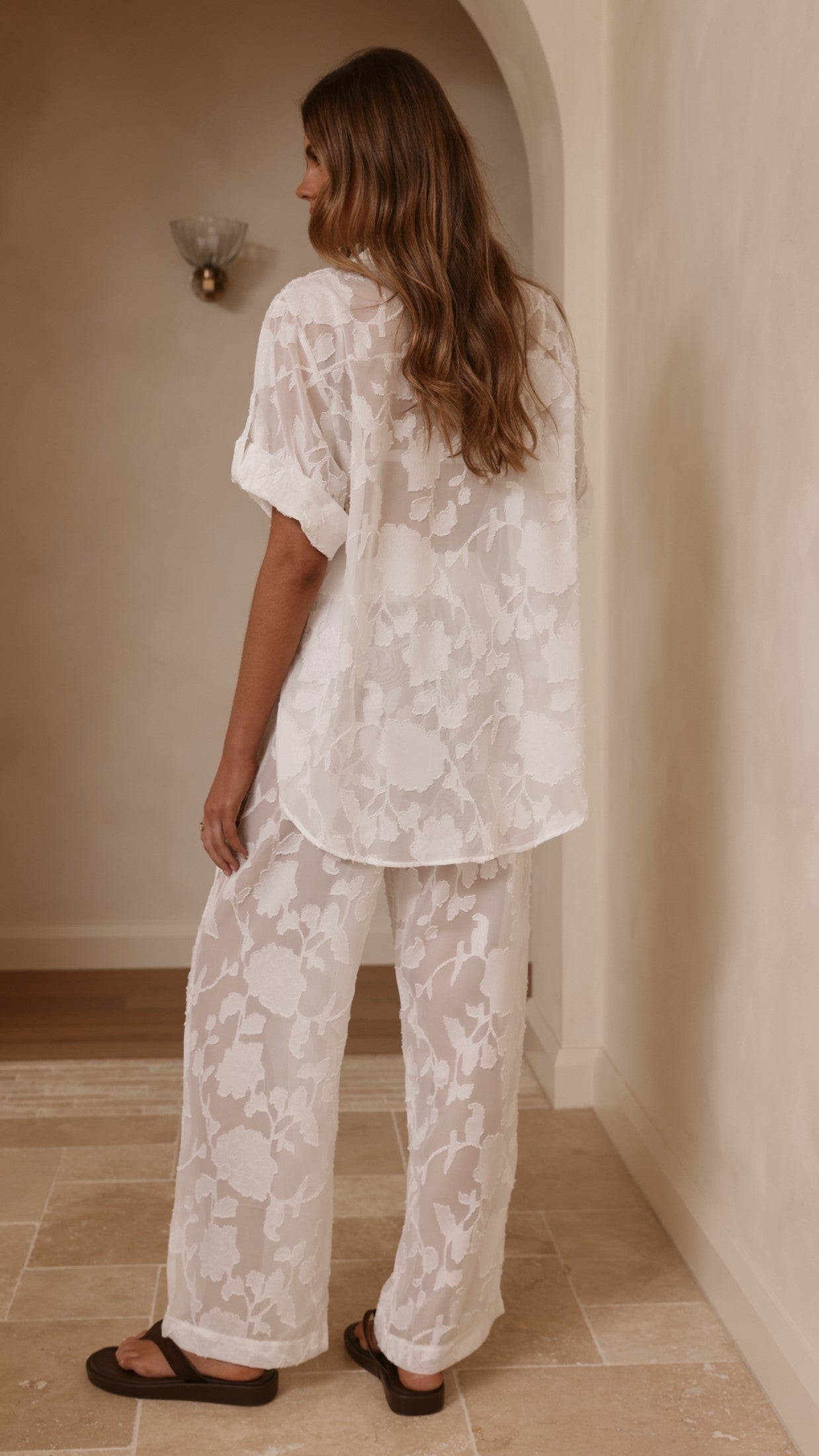 Mollie Lace Pants - White - Billy J