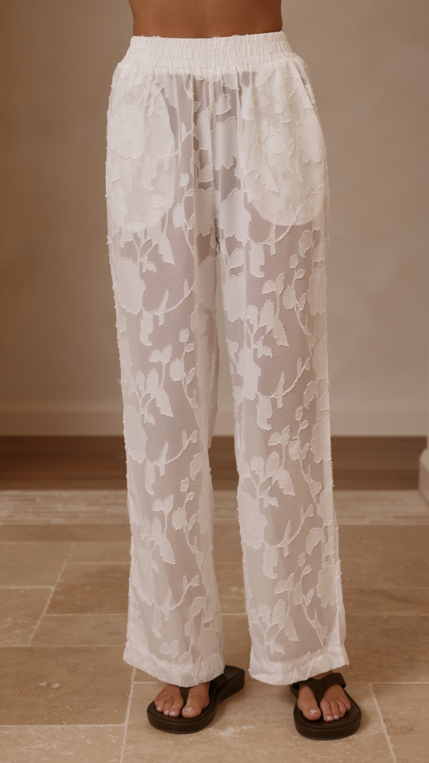 Mollie Lace Pants - White - Billy J