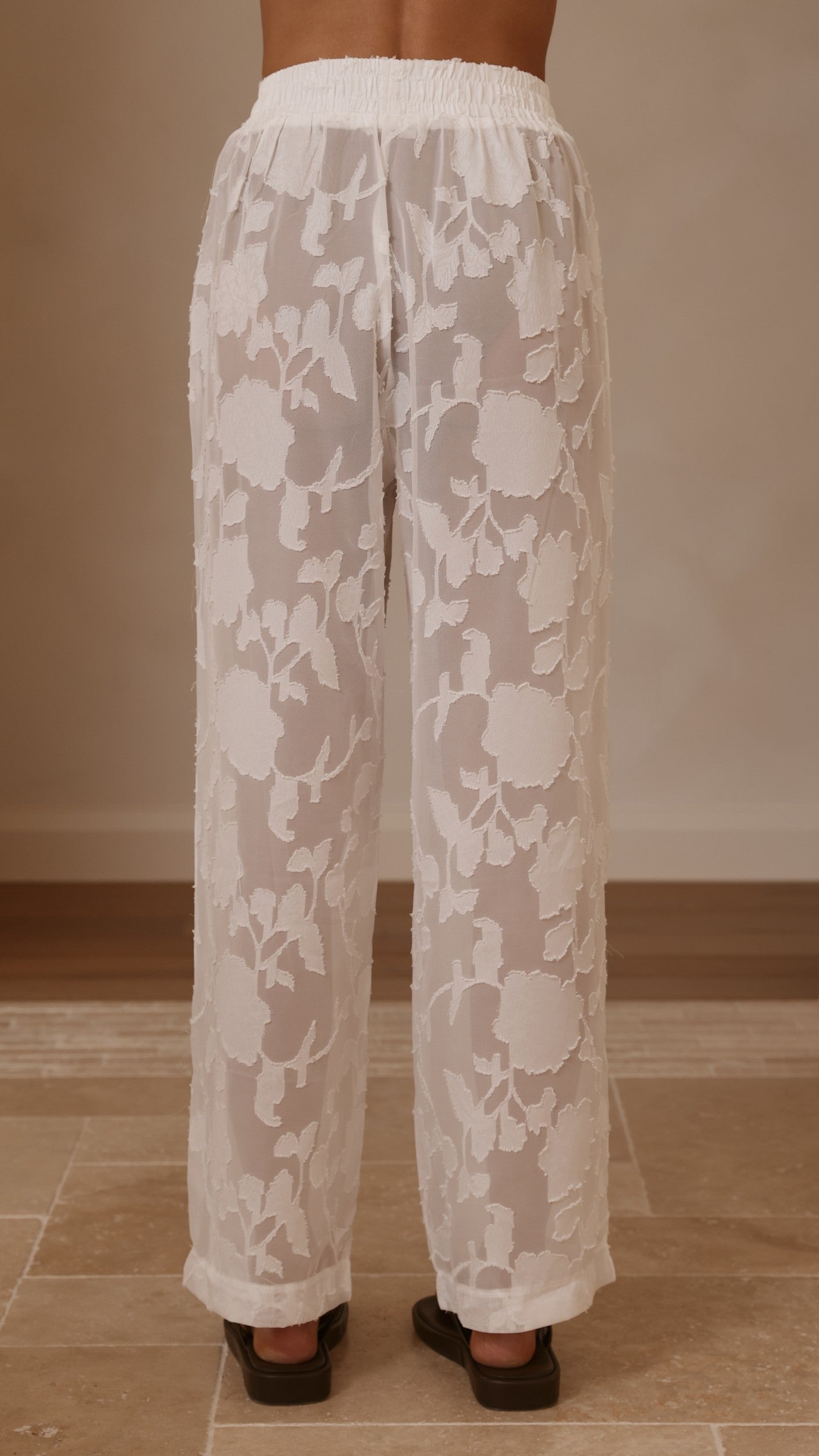 Mollie Lace Pants - White - Billy J