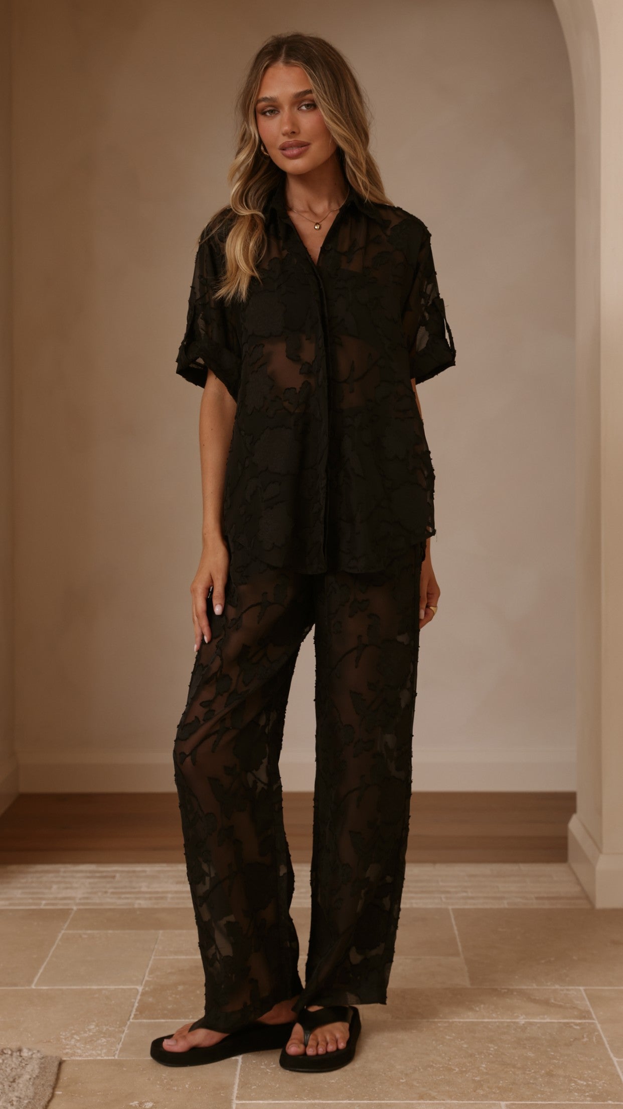 Mollie Lace Pants - Black - Billy J