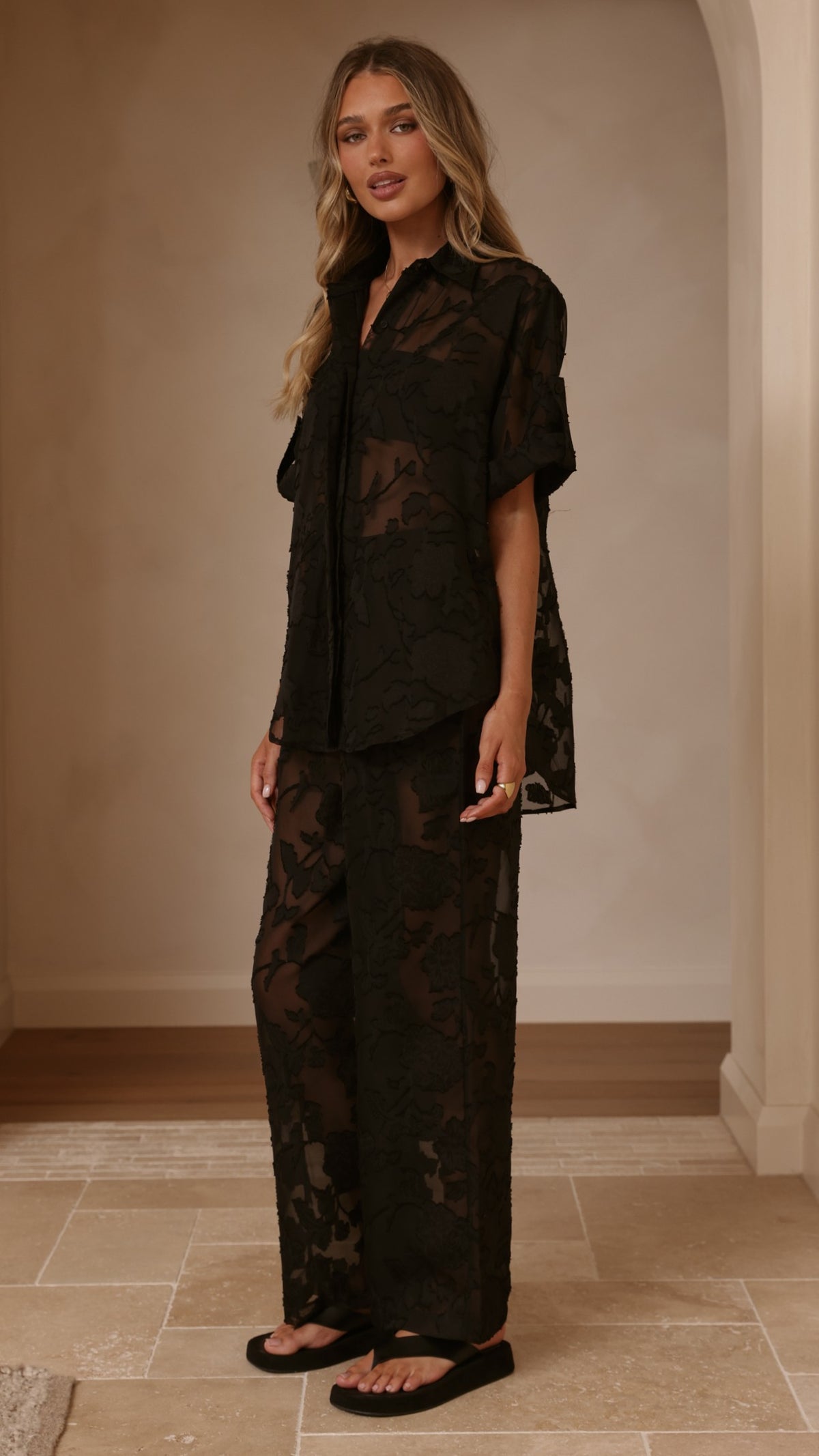 Mollie Lace Pants - Black - Billy J