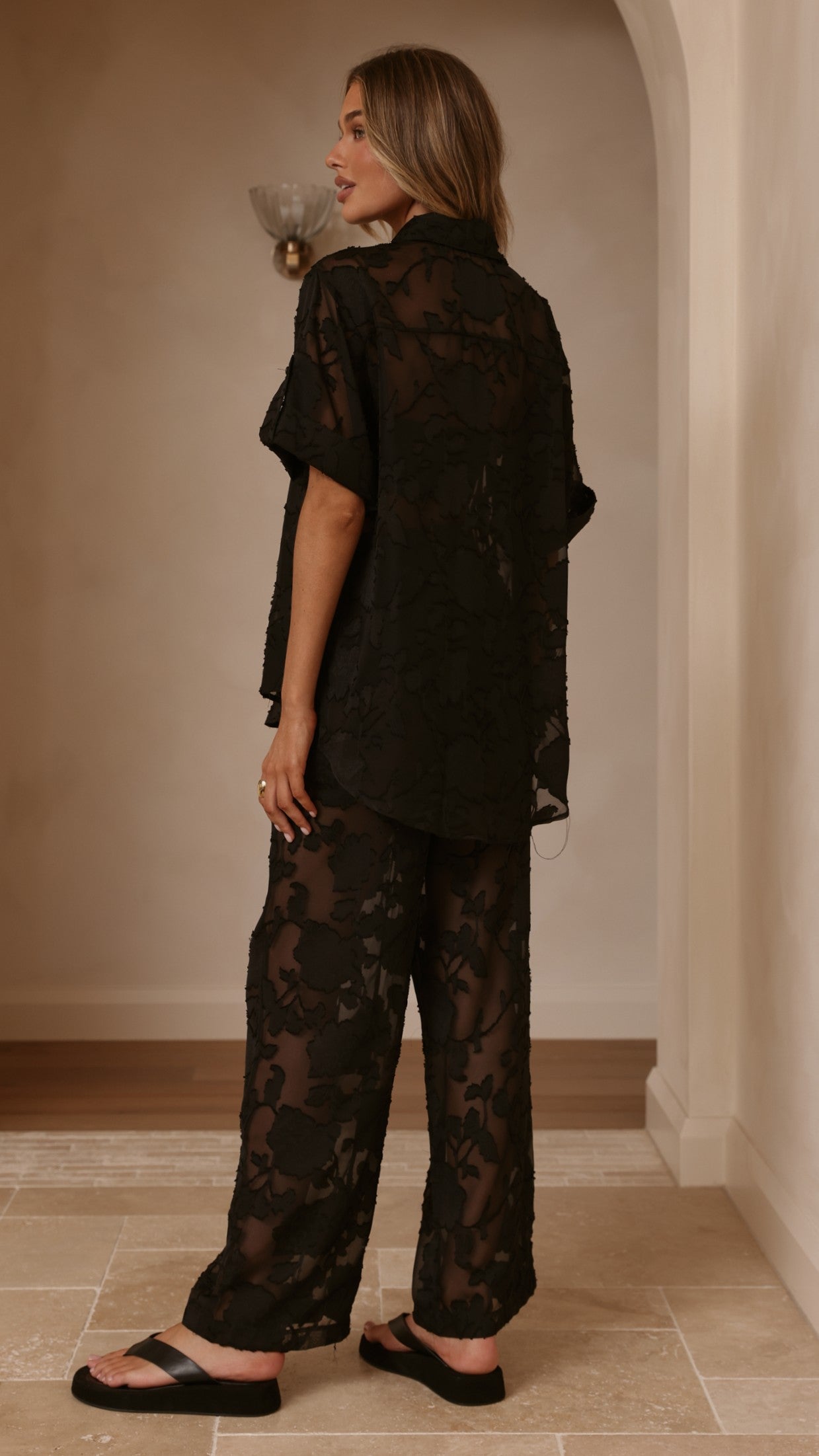 Mollie Lace Shirt - Black - Billy J