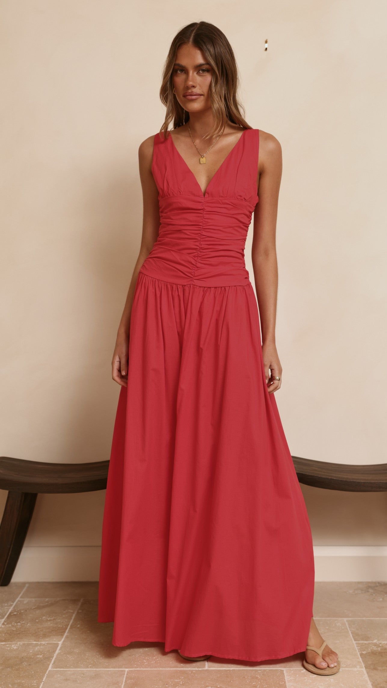 Sanya Maxi Dress - Red - Billy J