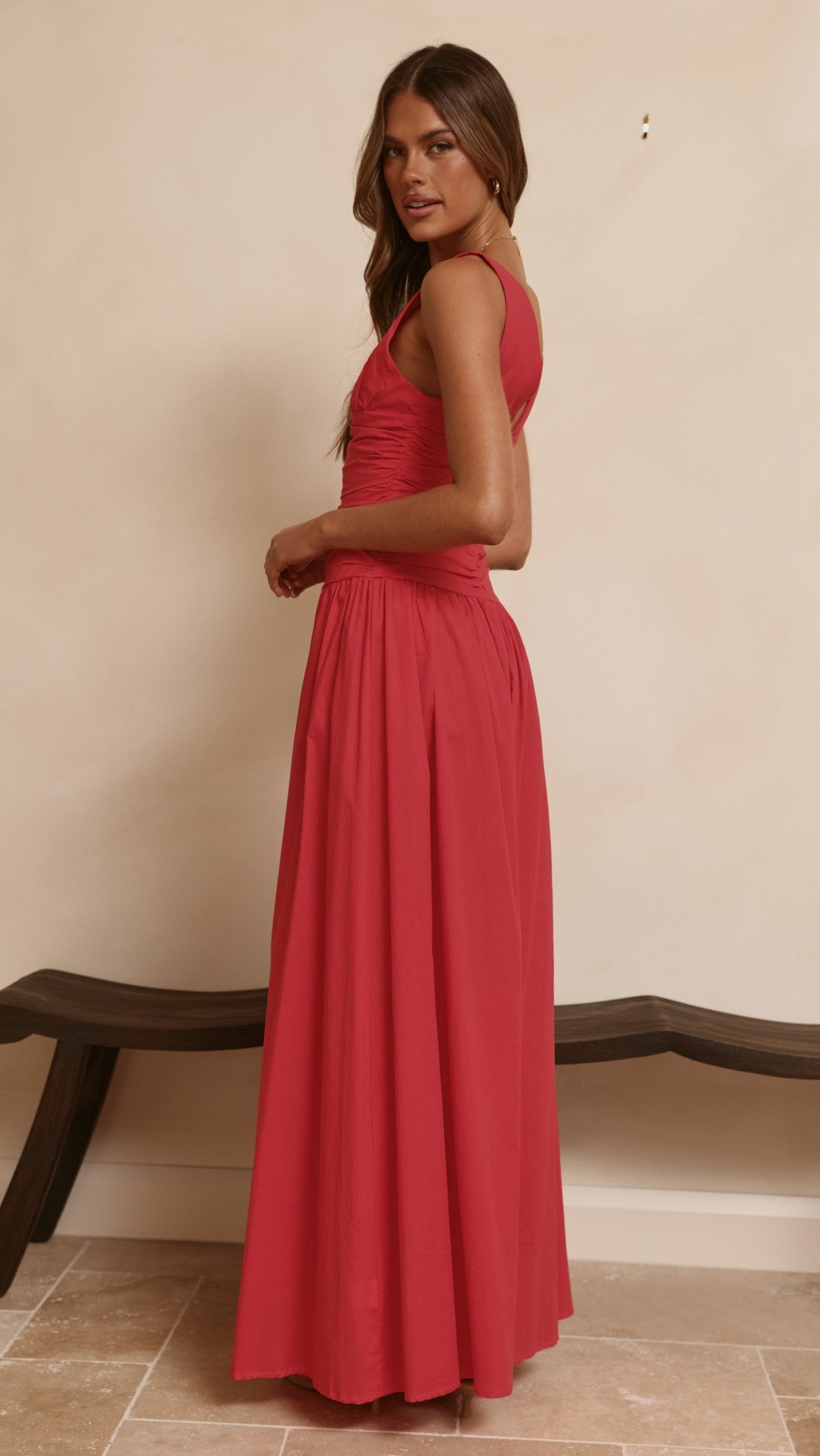 Sanya Maxi Dress - Red - Billy J