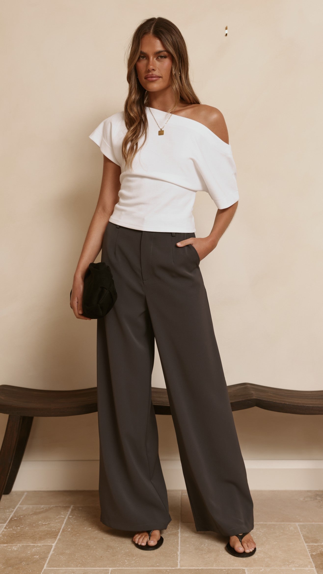 Maeva Tailored Pants - Charcoal - Billy J