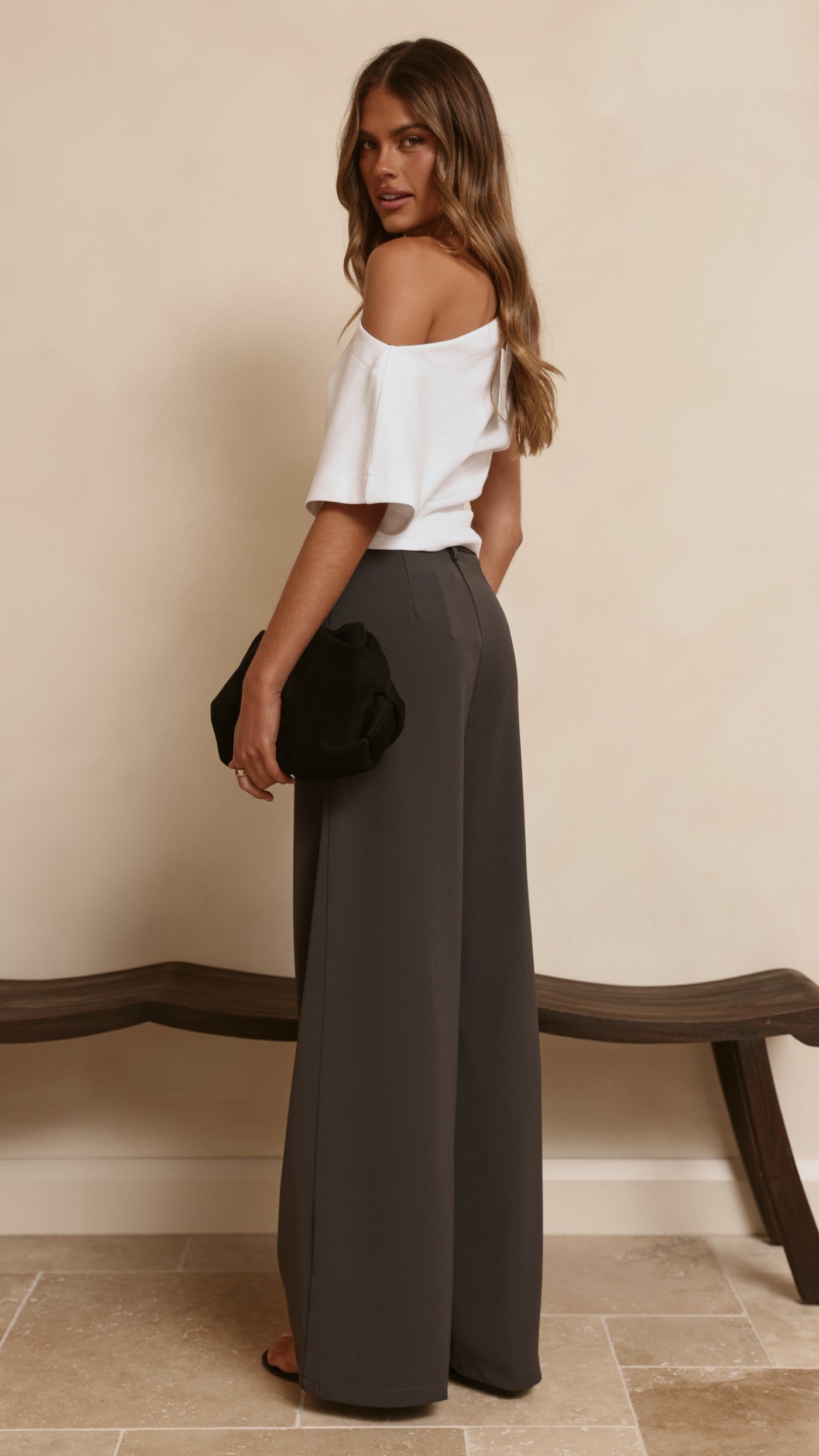Maeva Tailored Pants - Charcoal - Billy J