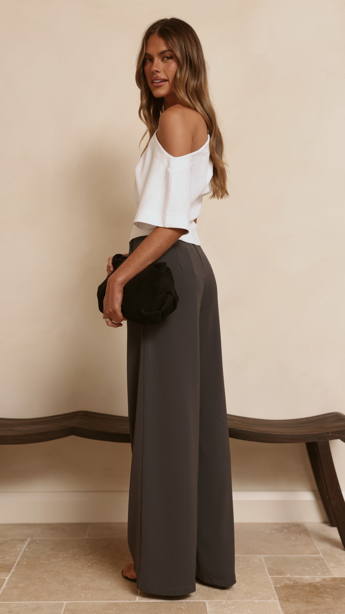 Maeva Tailored Pants - Charcoal - Billy J