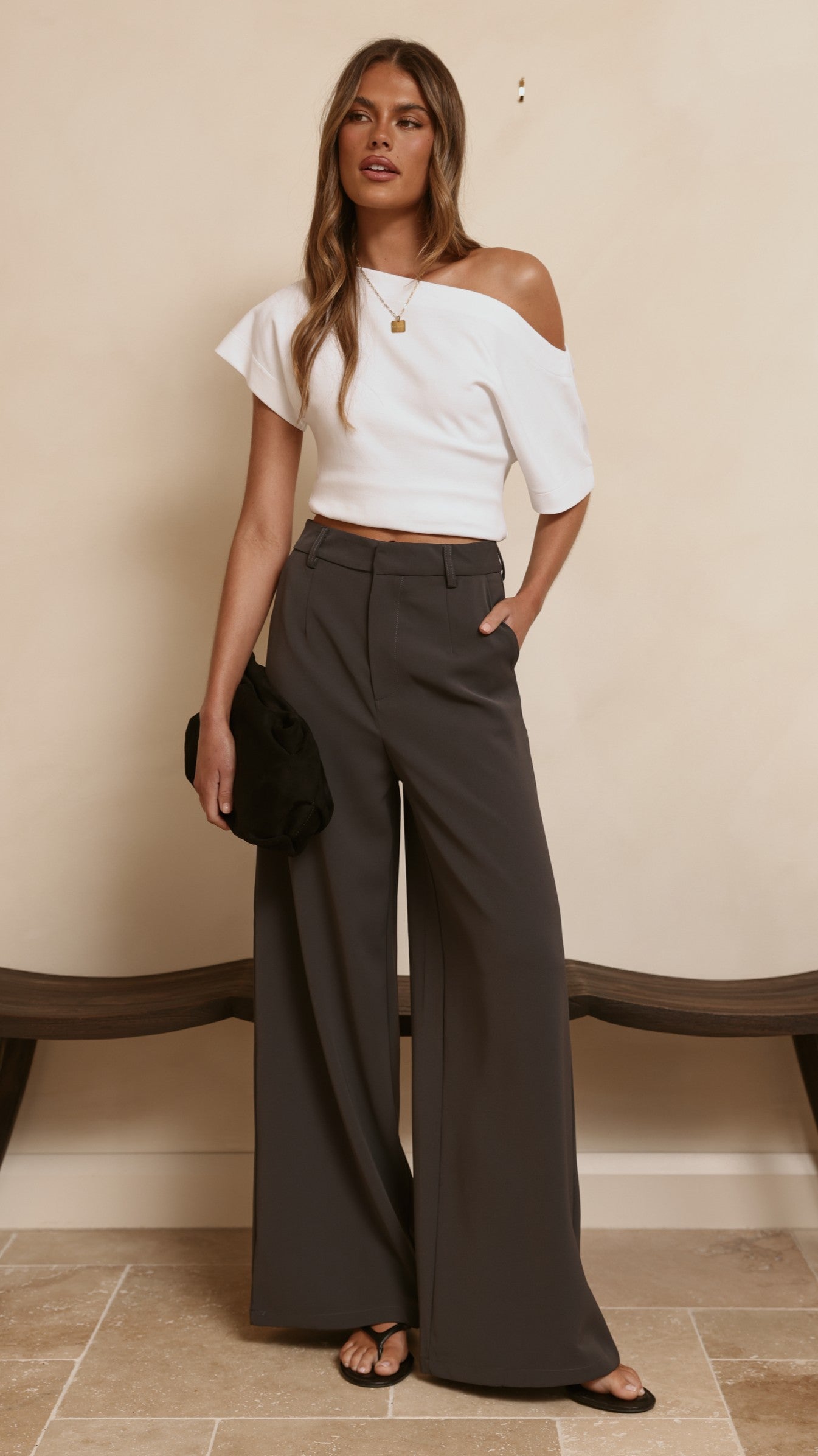 Maeva Tailored Pants - Charcoal - Billy J