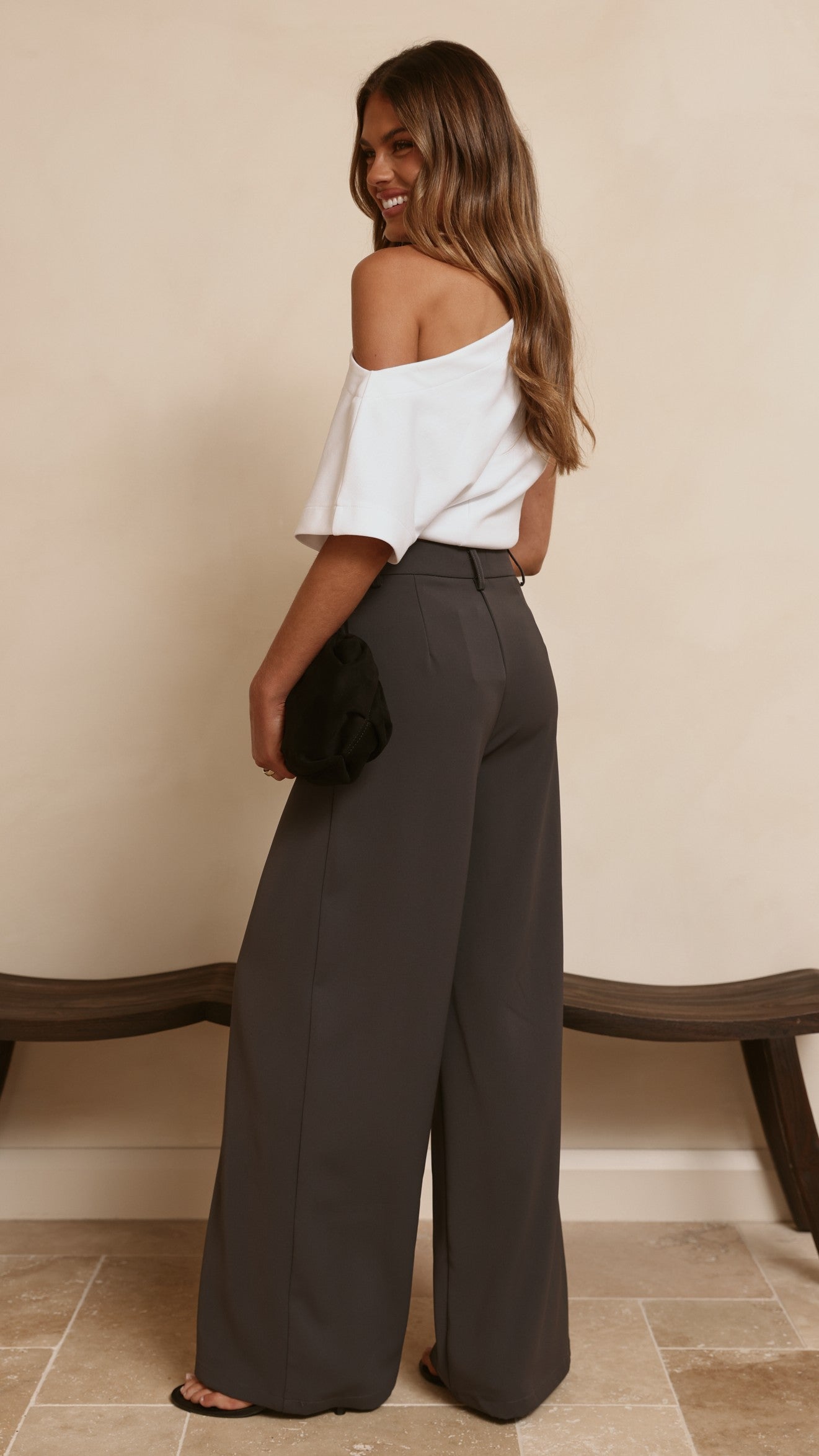 Maeva Tailored Pants - Charcoal - Billy J