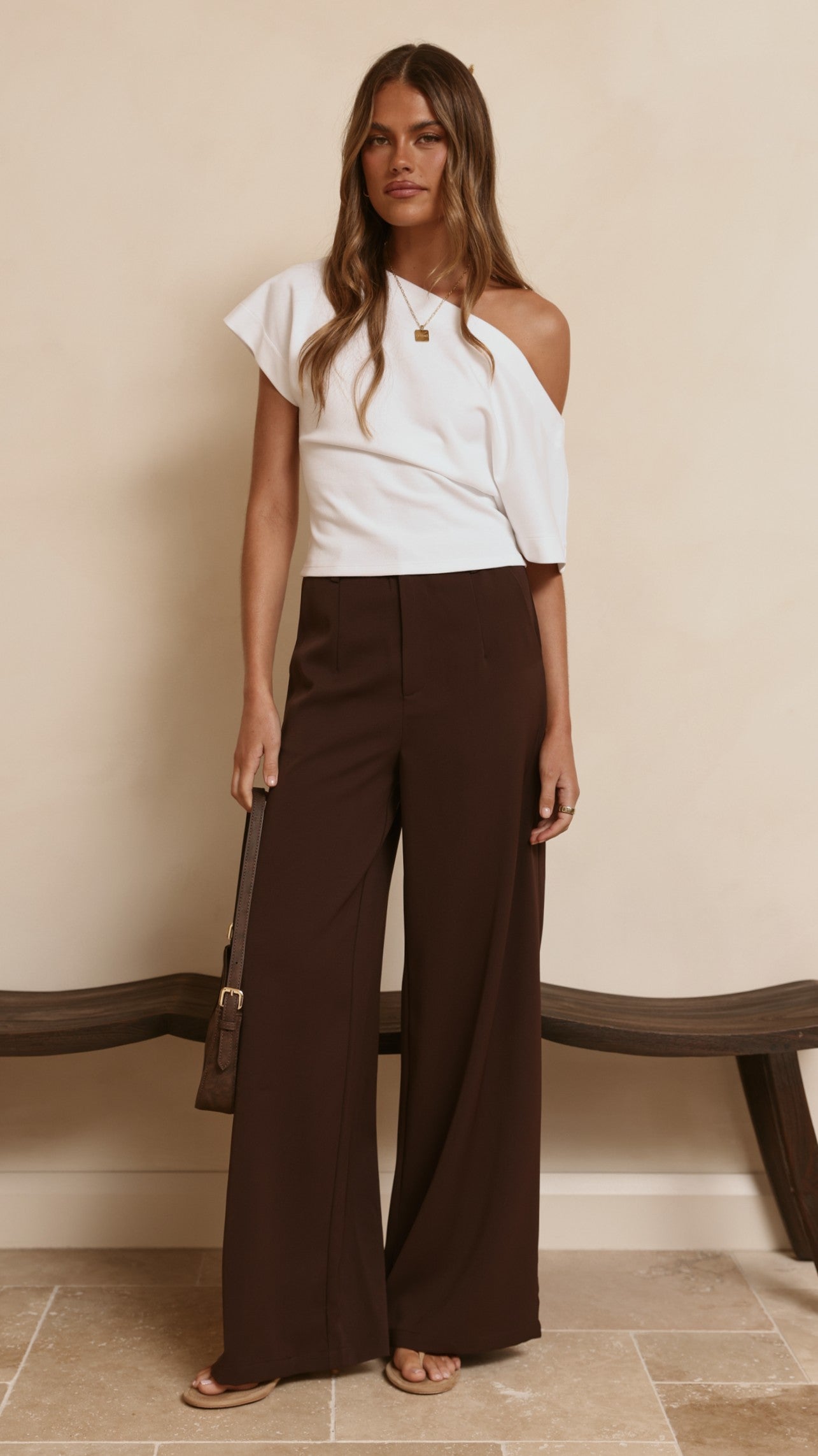 Maeva Tailored Pants - Brown - Billy J