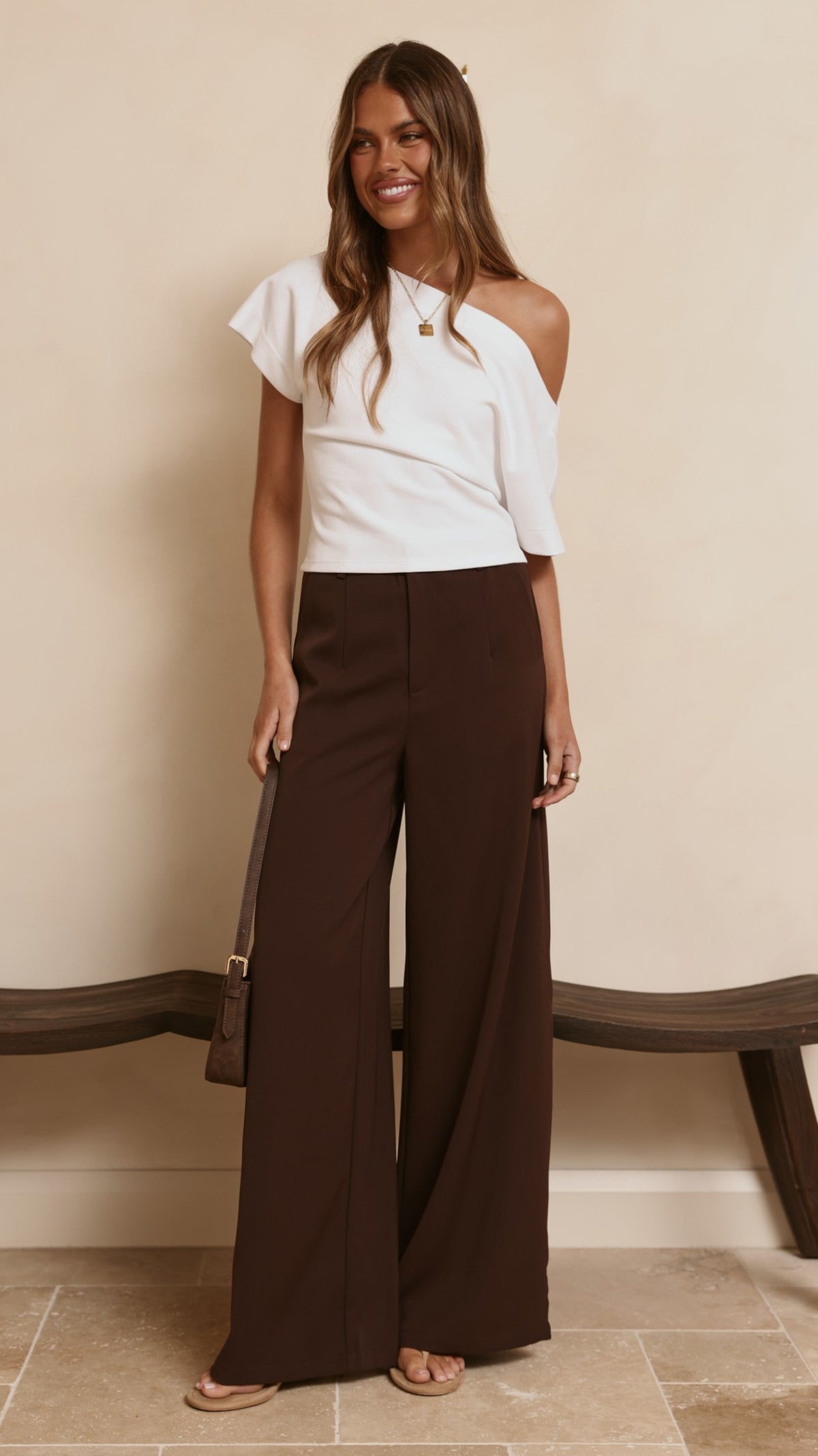 Maeva Tailored Pants - Brown - Billy J