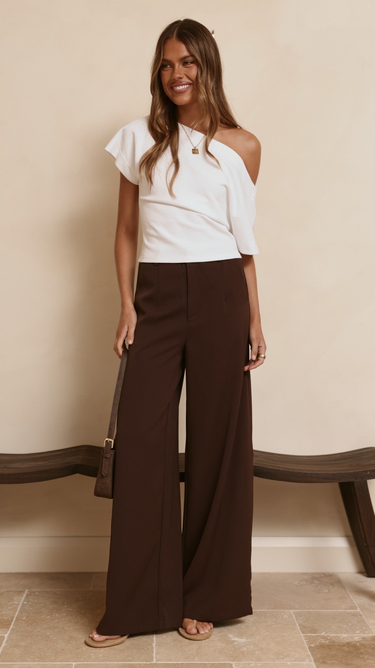 Maeva Tailored Pants - Brown - Billy J