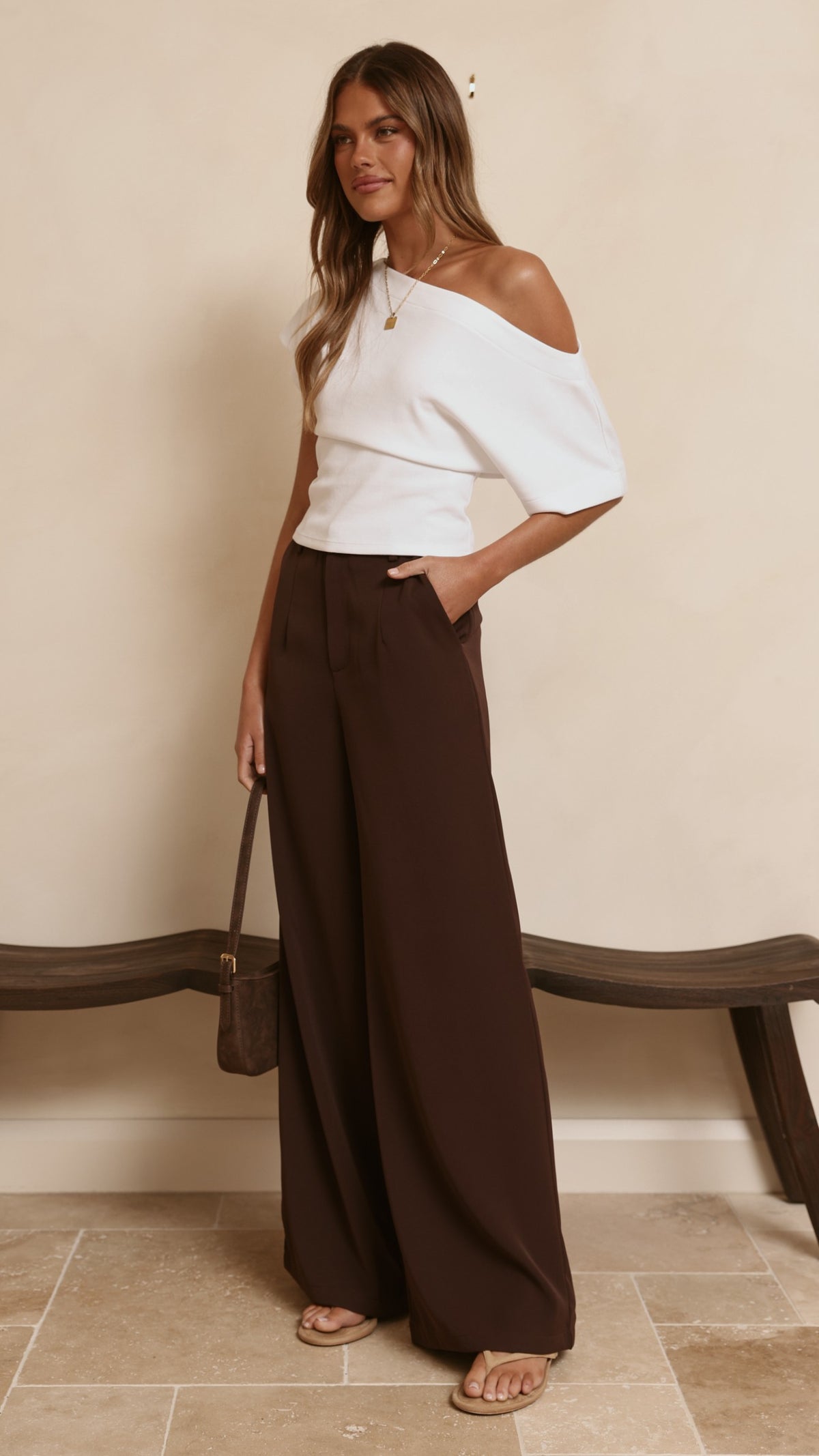 Maeva Tailored Pants - Brown - Billy J