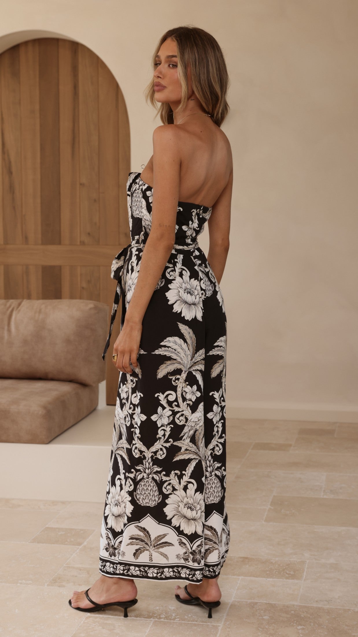 Astra Jumpsuit - Black/White Floral - Billy J